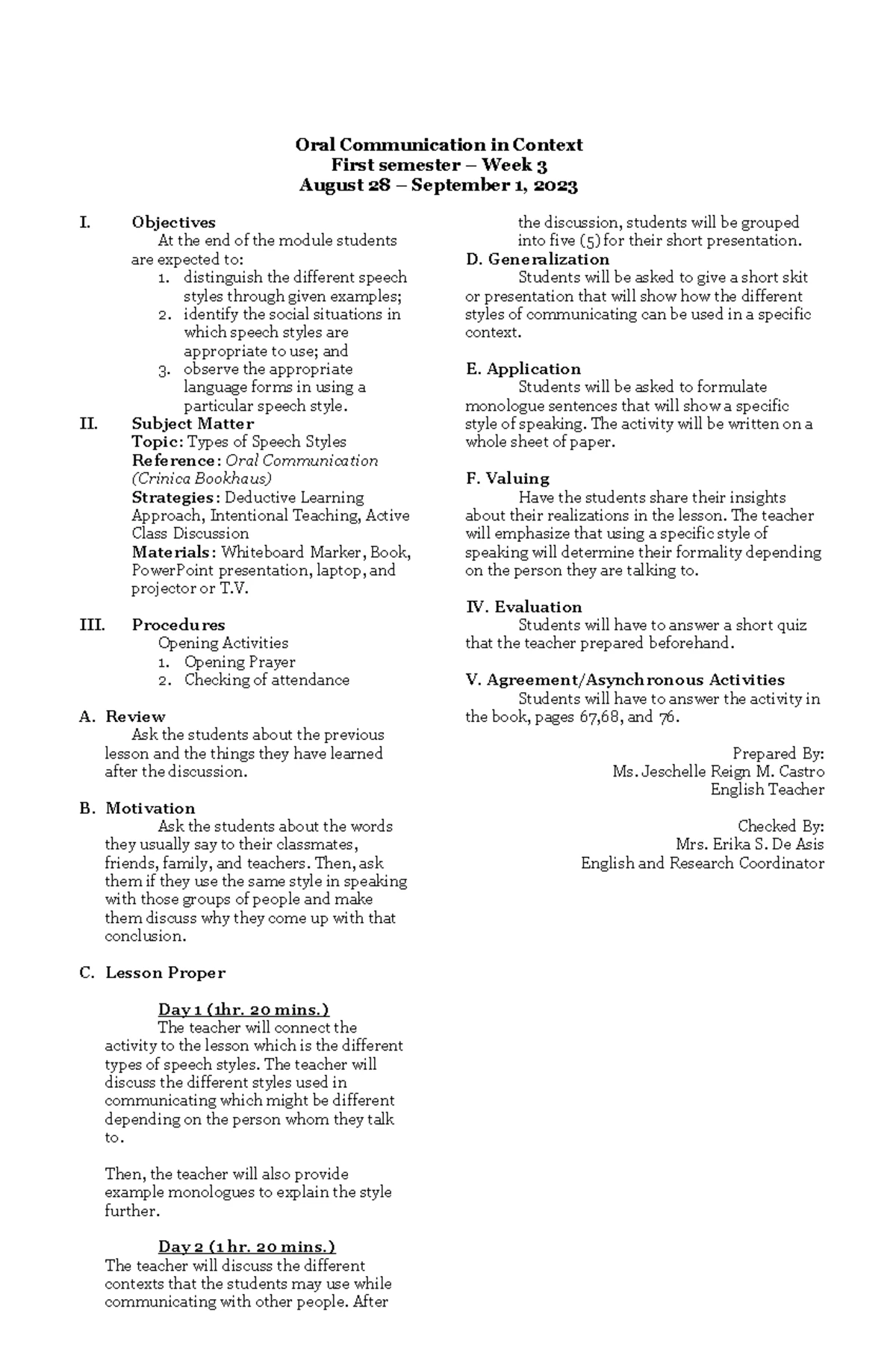 Lesson Plan Mod 2: Intercultural Communication & Barriers - Studocu