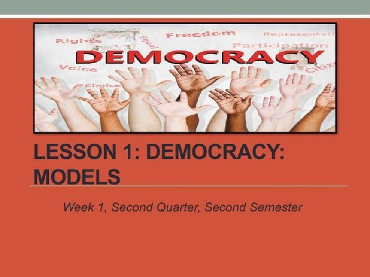 Democracy Models and Participation: Lesson 1 - Trends in 21st Century ...
