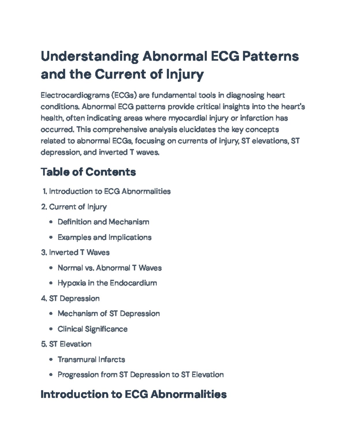 Understanding Abnormal ECG Patterns and Their Clinical Implications ...