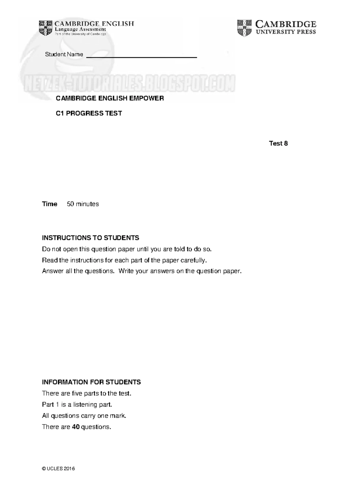 C1 Unit 9 Progress Test Answer Key - Version A - Studocu