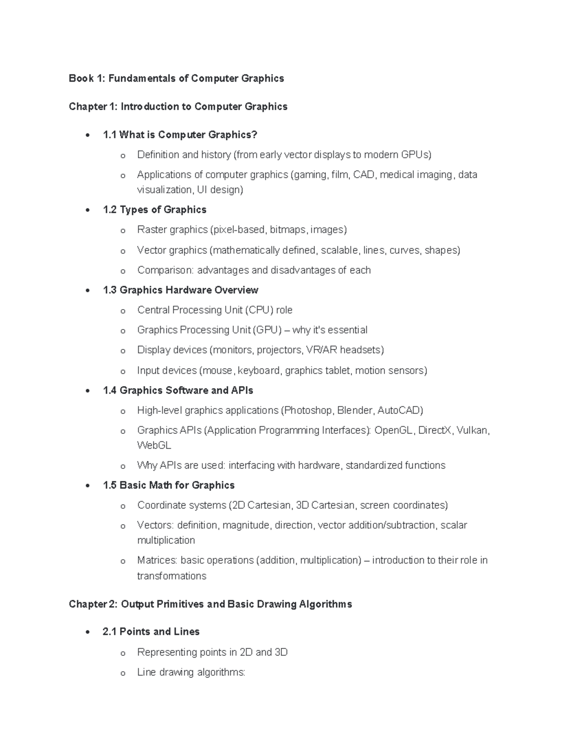 Book I: Fundamentals of Computer Graphics - Chapter 1 Overview - Studocu