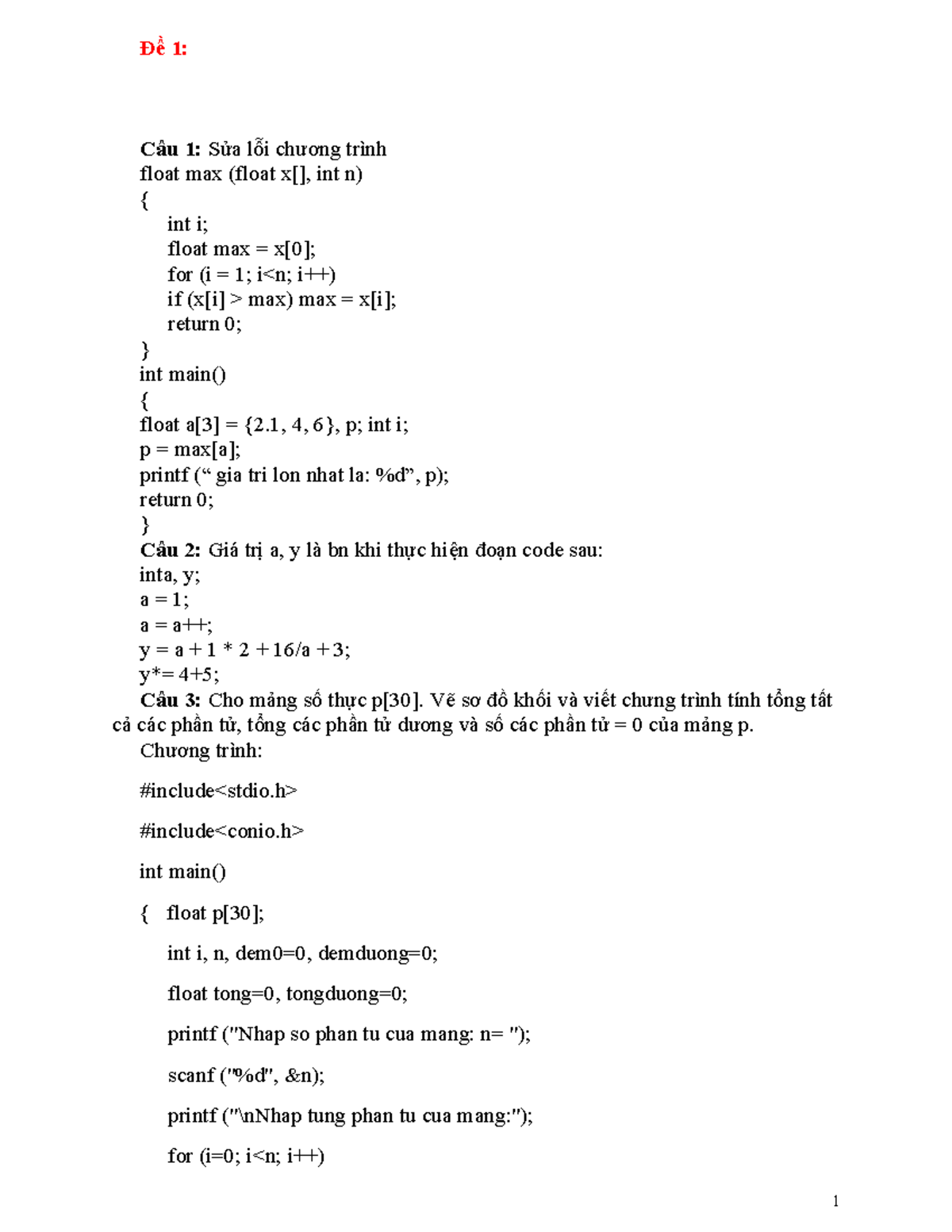 Đề bài Thực Hành LẬP TRÌNH C++ - Mã: C++101 - Studocu