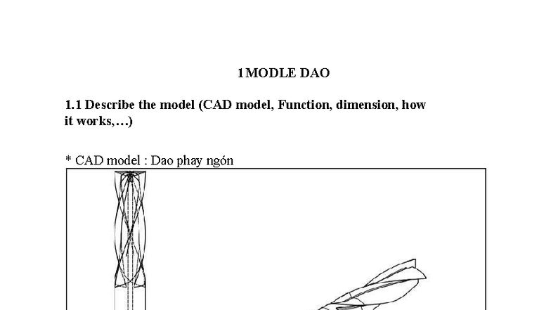 1MODLE DAO 1.1: Chức Năng và Cấu Tạo của Dao Phay Ngón - Studocu