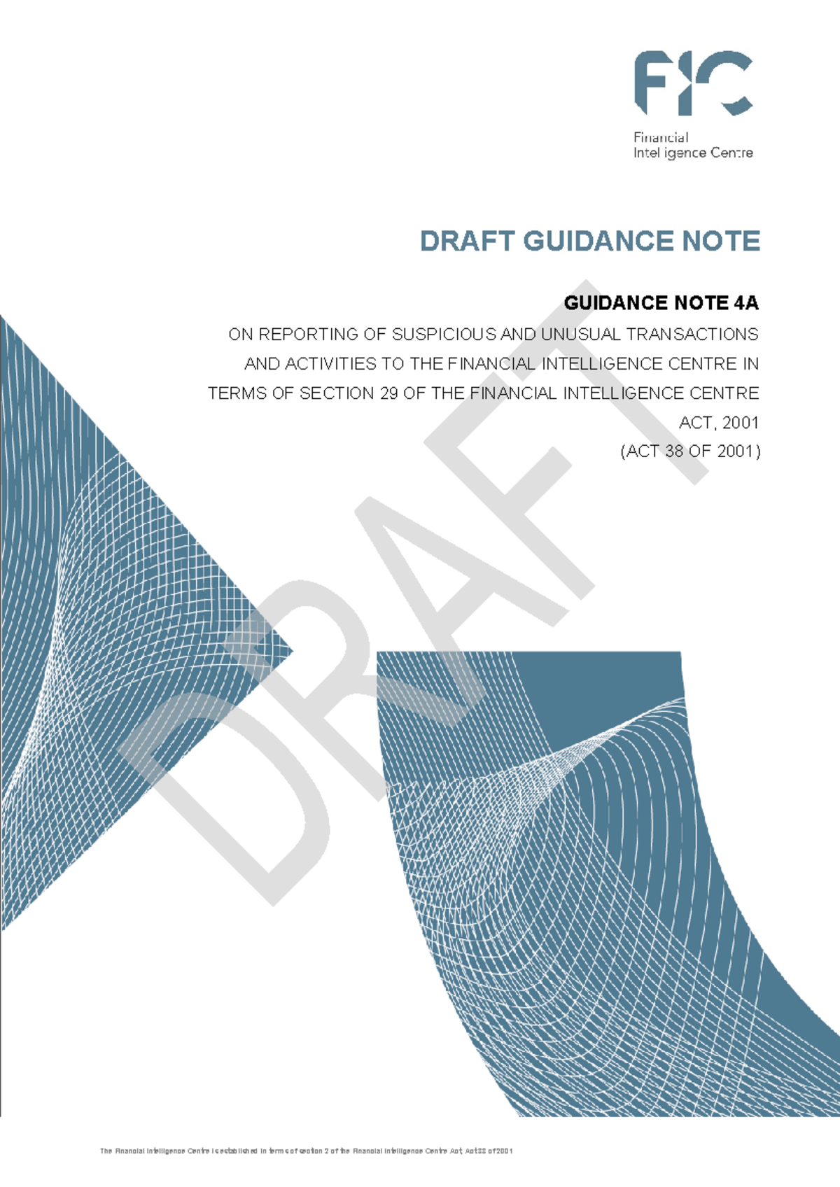 Guidance Note 4A: Reporting Suspicious Transactions to FIC (Act 38/2001 ...