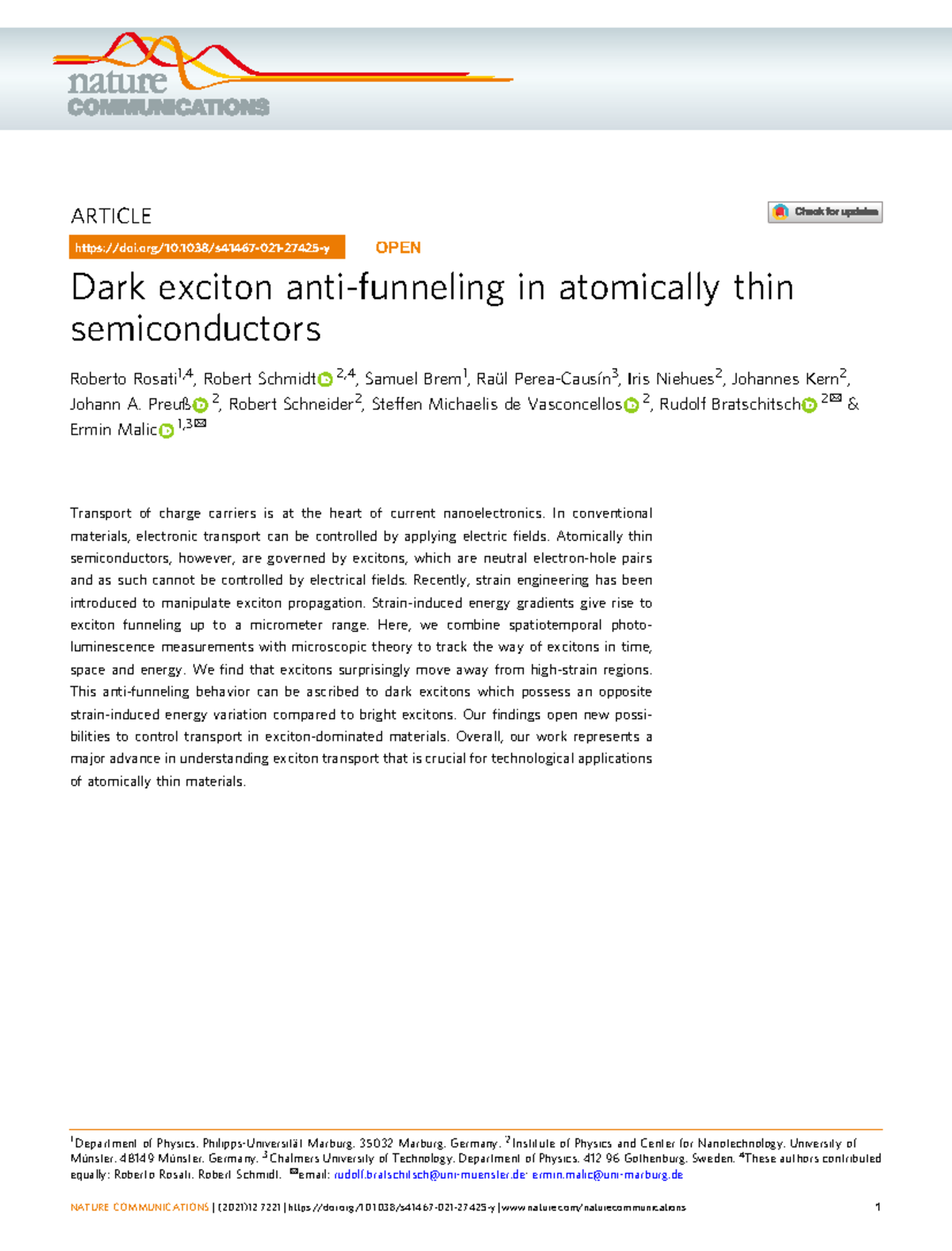 Dark Exciton Dynamics in Atomically Thin Semiconductors: Insights from ...