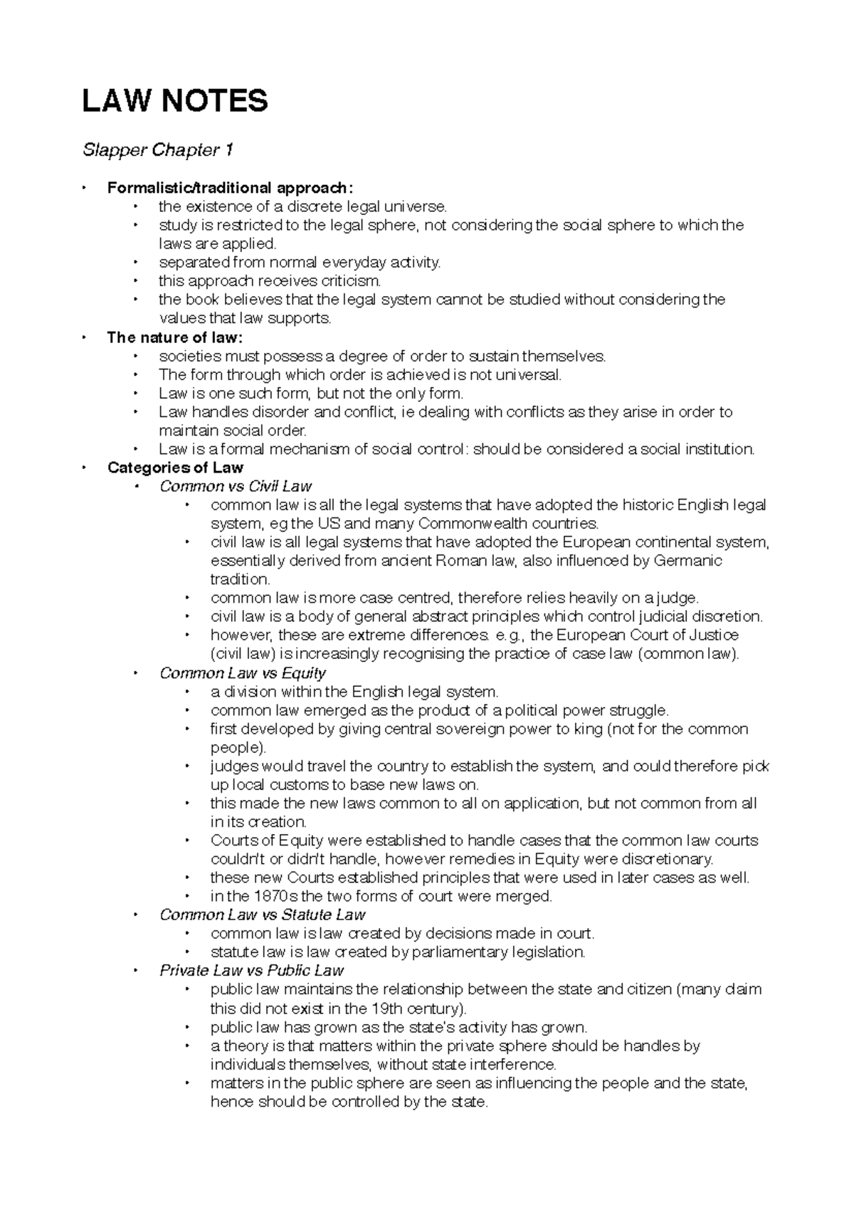 LAW 101: Comprehensive Notes on Legal Systems and Theories - Studeersnel