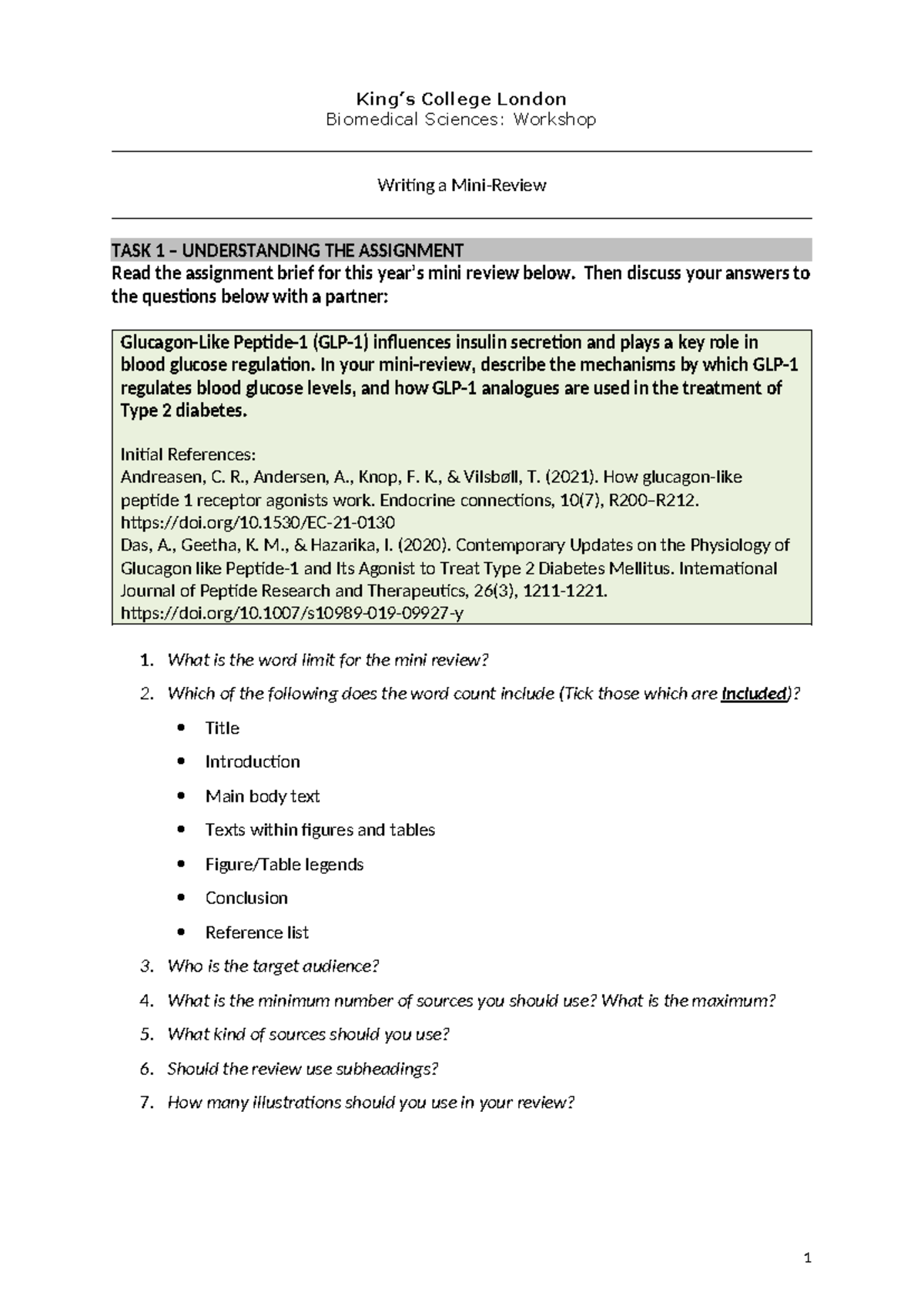Study Skills - Biosciences - Workshop for writing a mini-review 2024 ...