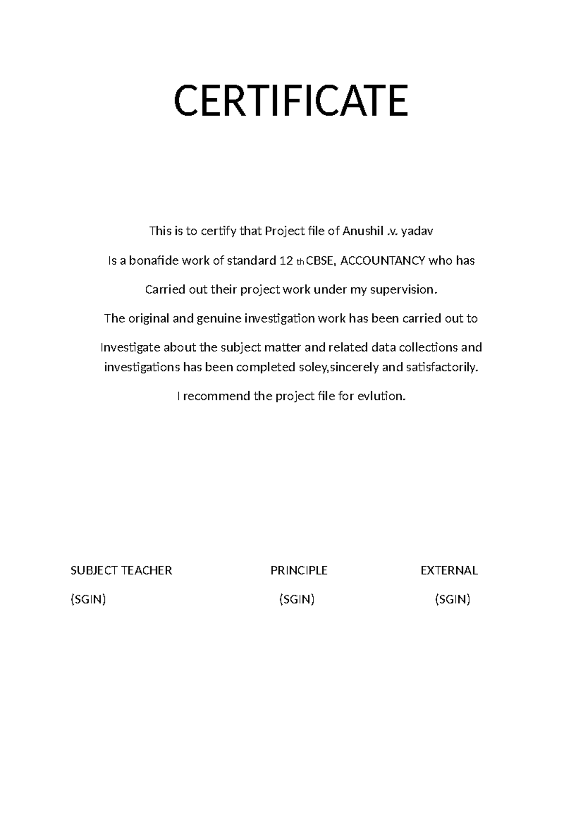 Certificate ACC - notes - CERTIFICATE This is to certify that Project ...