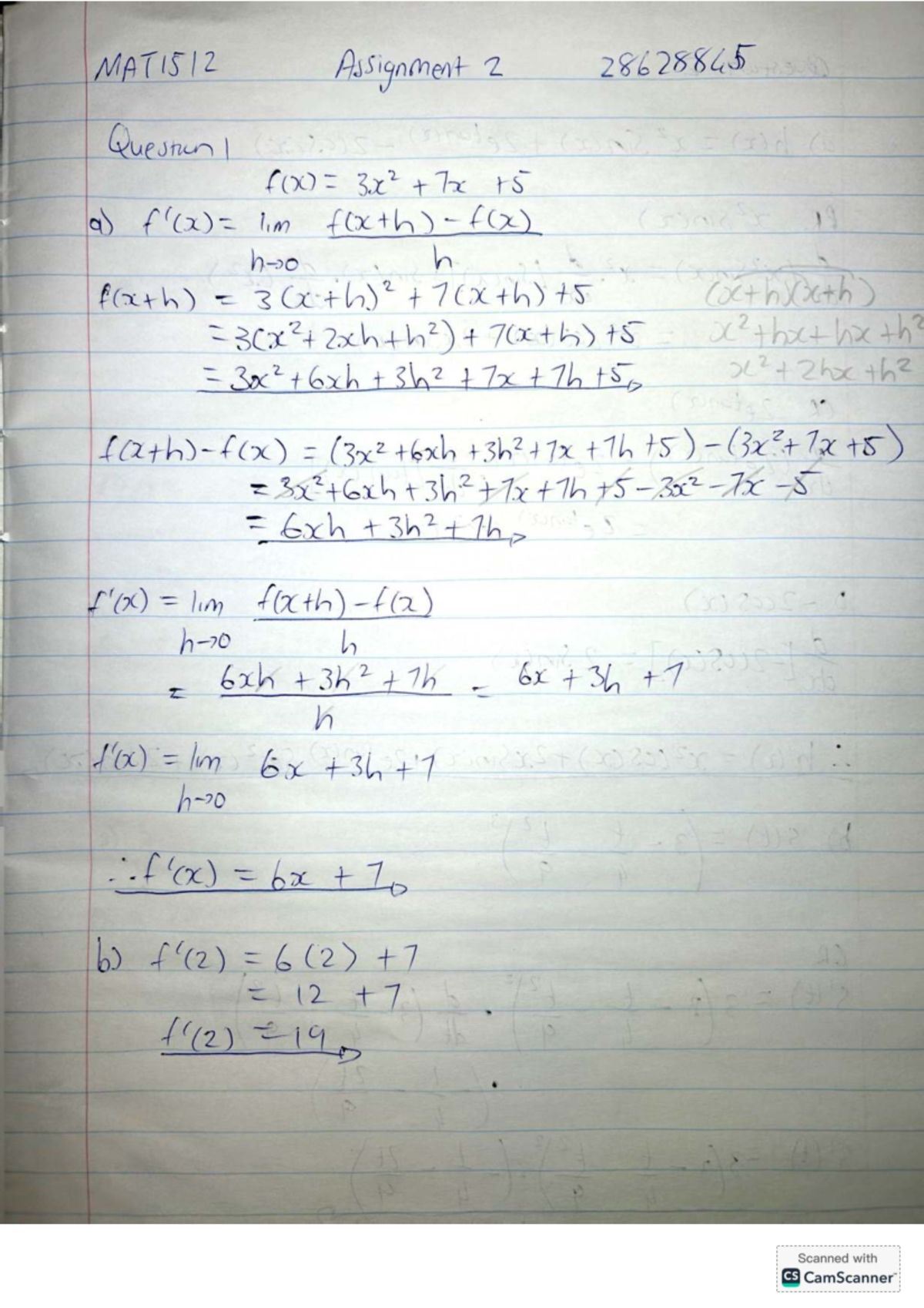 Assignment 2 Solutions for MAT1512 - Calculus Concepts - Studocu