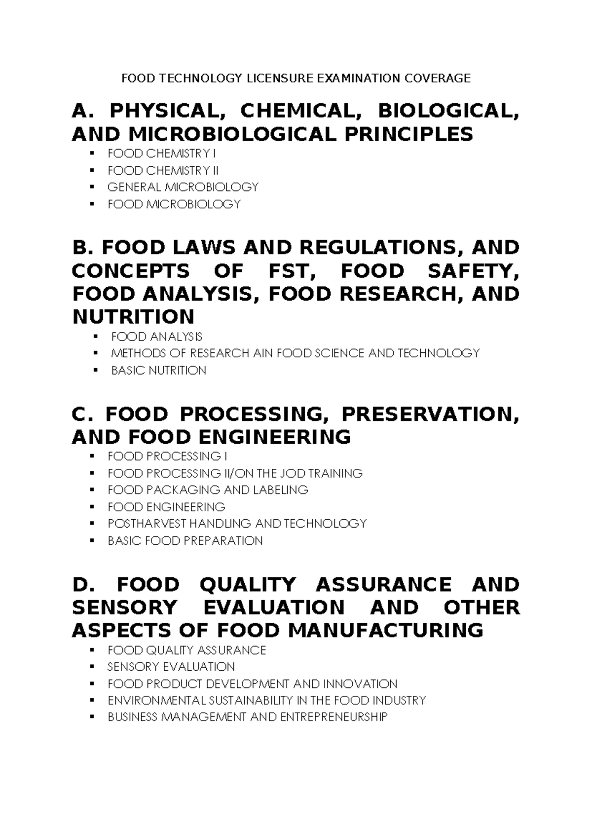 FUD PROC 9 Q4 W1 - Generating Business Ideas in Food Processing - Studocu