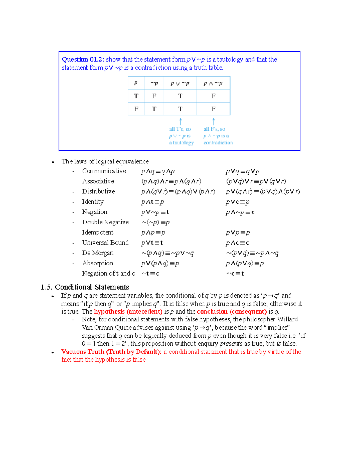 Copy of 37181 Discrete Mathematics Notes - Question-01: show that the ...