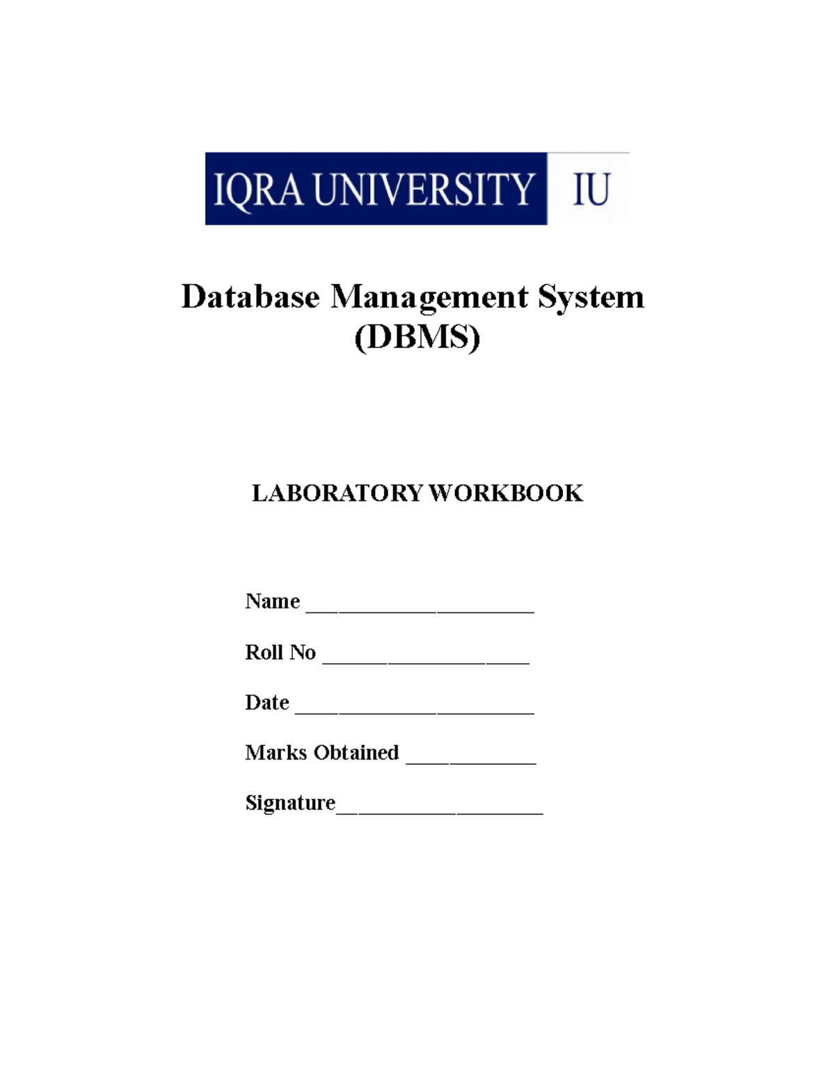 DBMS- Lab Manual - Complete Practical Questions & Explanations - Studocu