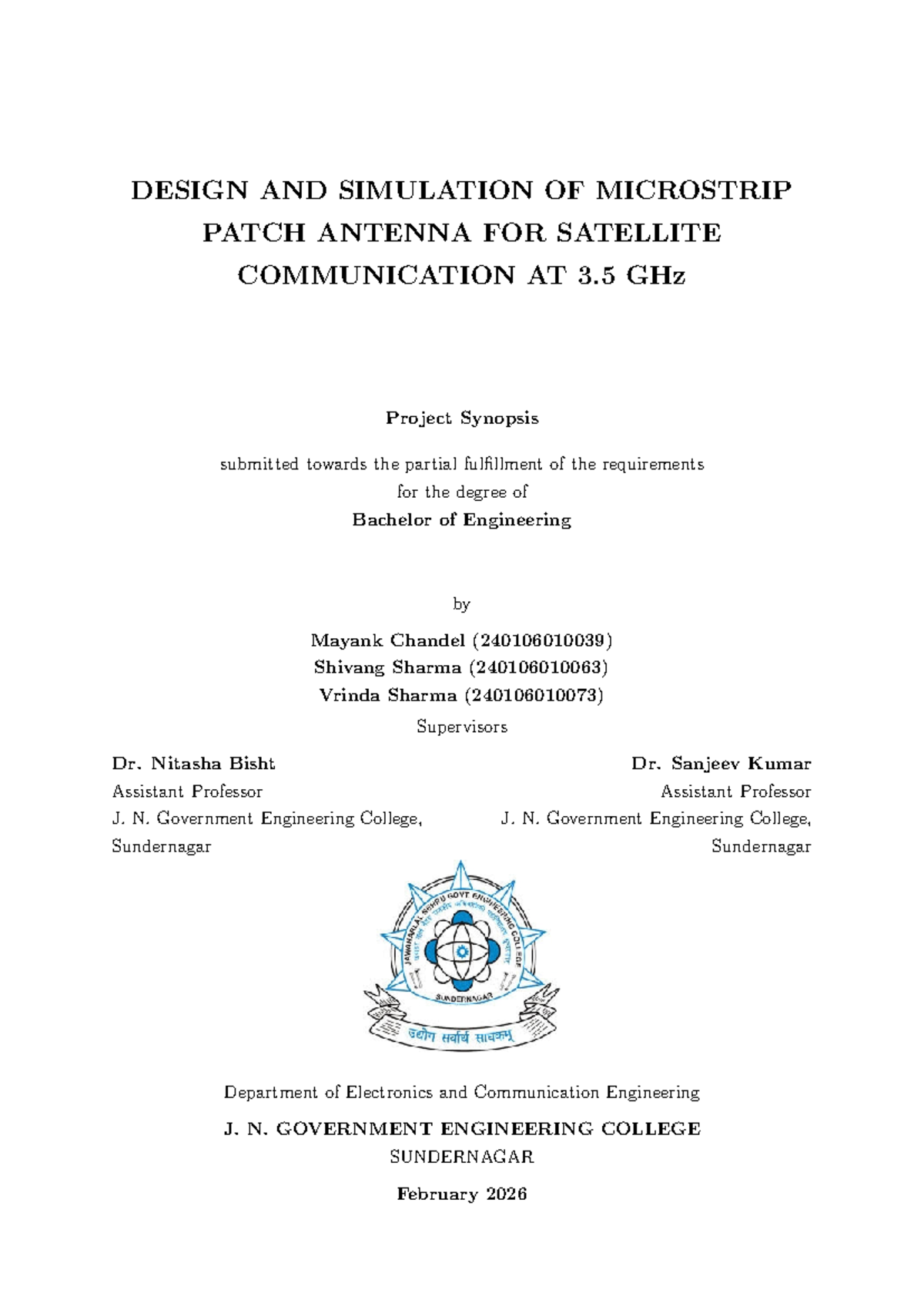 Design and Simulation of Microstrip Patch Antenna for Satellite Comm ...