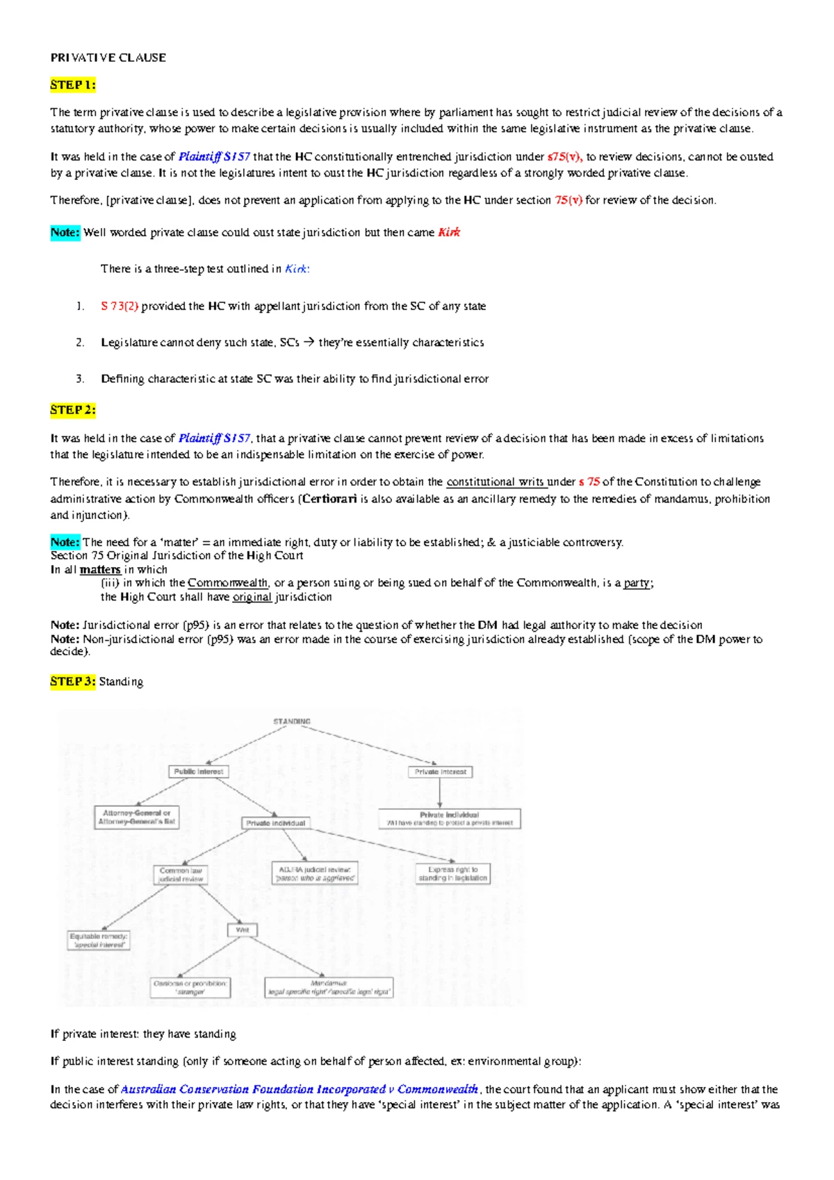 Plaintiff S157: Analysis of Privative Clause Decisions under Migration ...