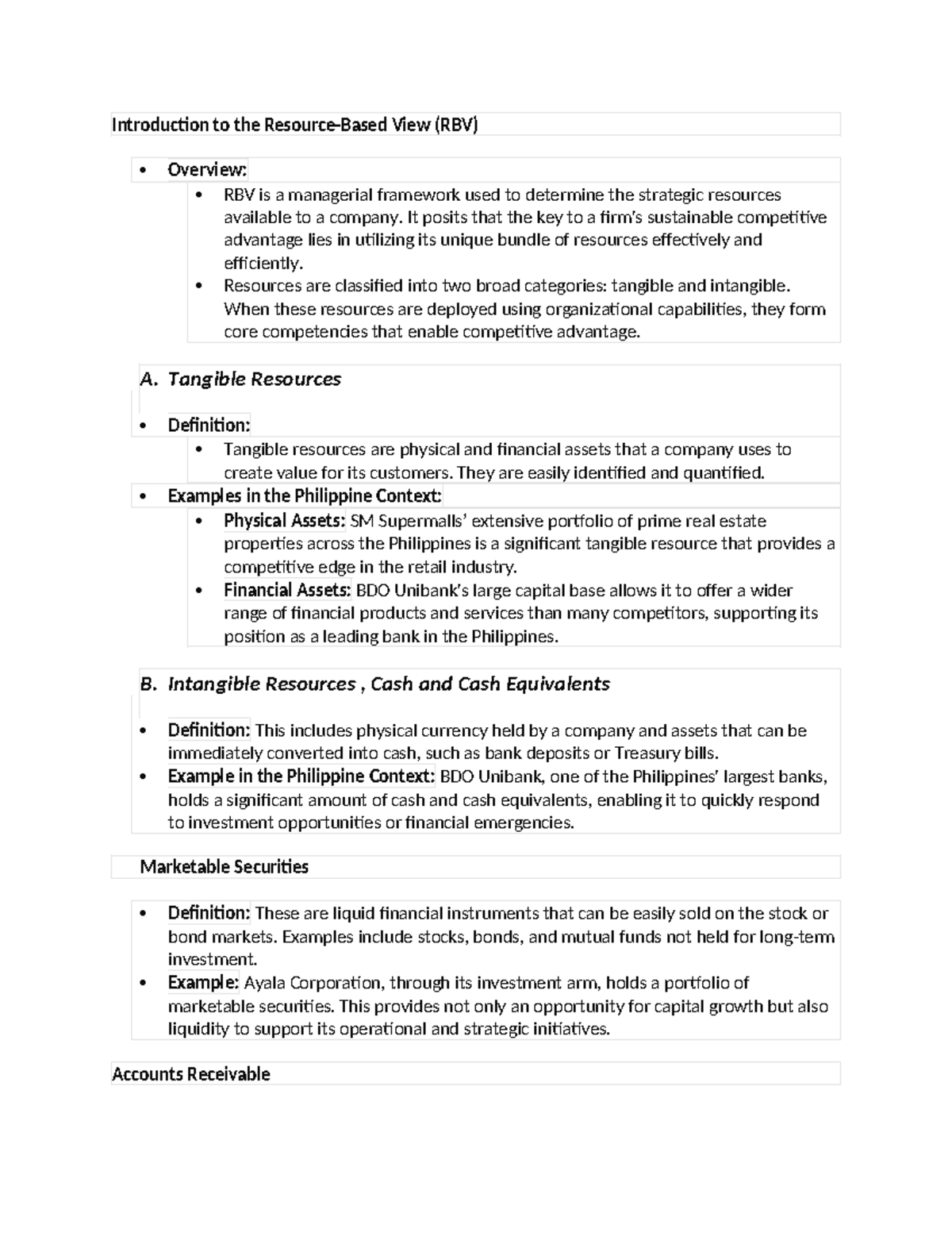 Strat-Lesson-5: RBV Insights and Competitive Advantage Notes - Studocu