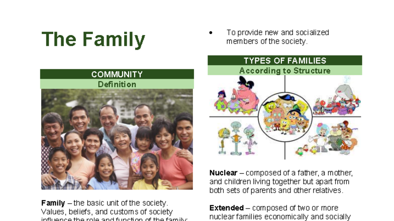 Family Types and Definitions: An Overview for NCM 204 - Studocu