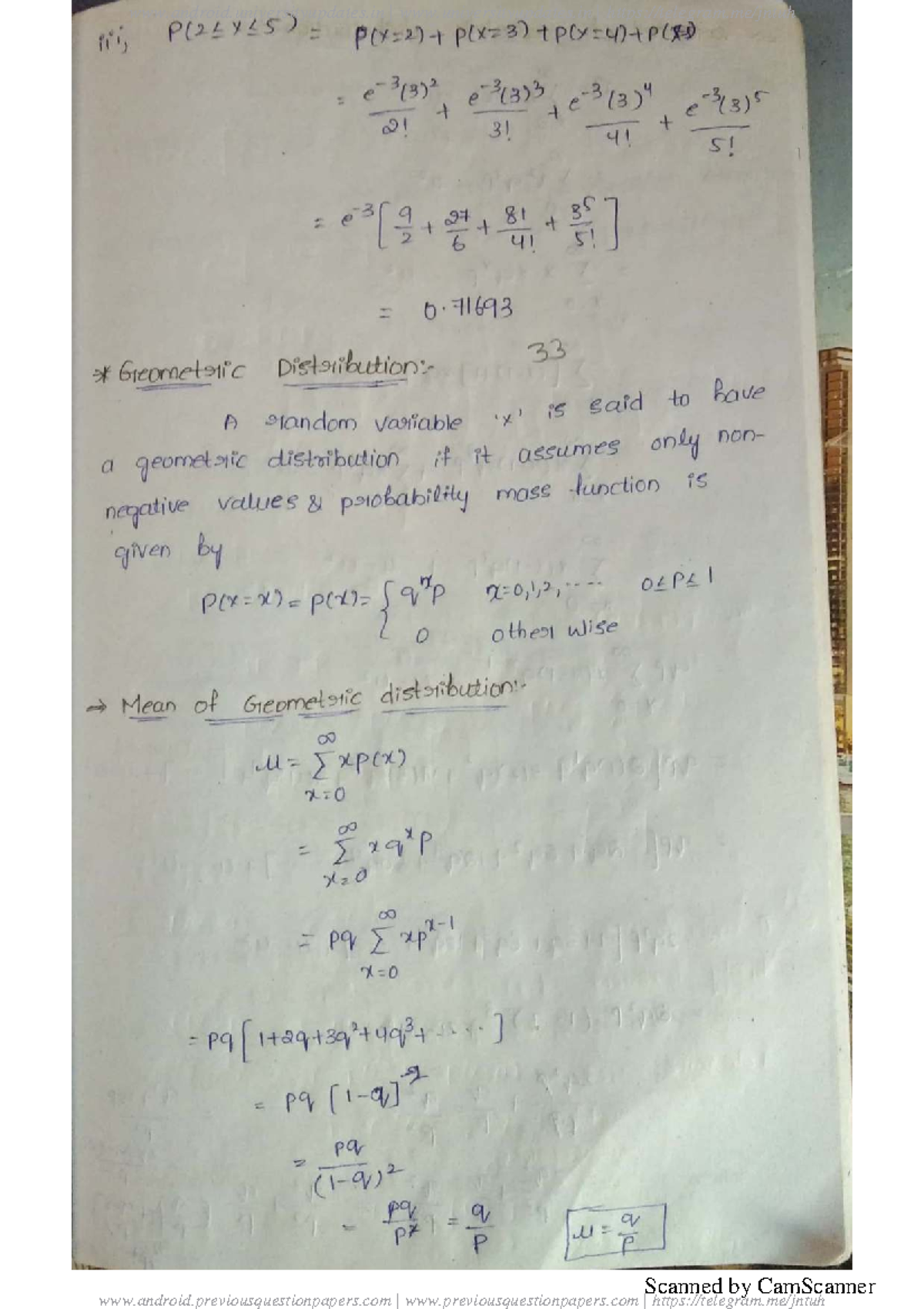 Jntuh COSM-UNIT-III - Geometric & Normal Distribution Notes - Studocu