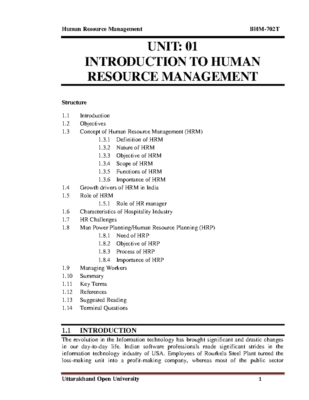 HRM 101: Introduction to Human Resource Management Concepts - Studocu