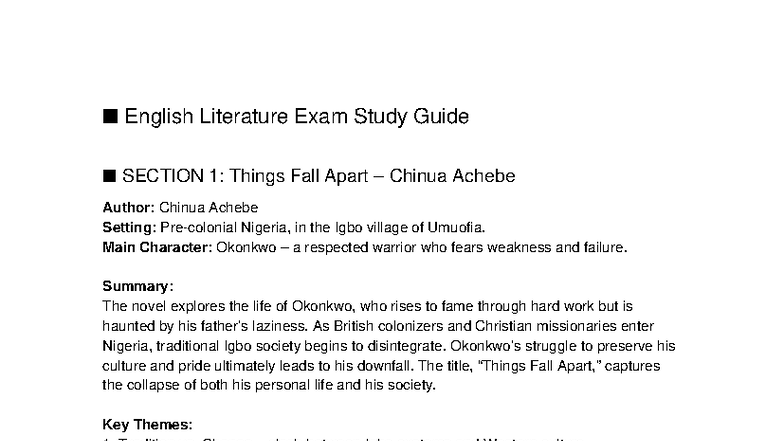 ENG 101 Final Exam Study Guide: Key Themes & Analysis - Studocu