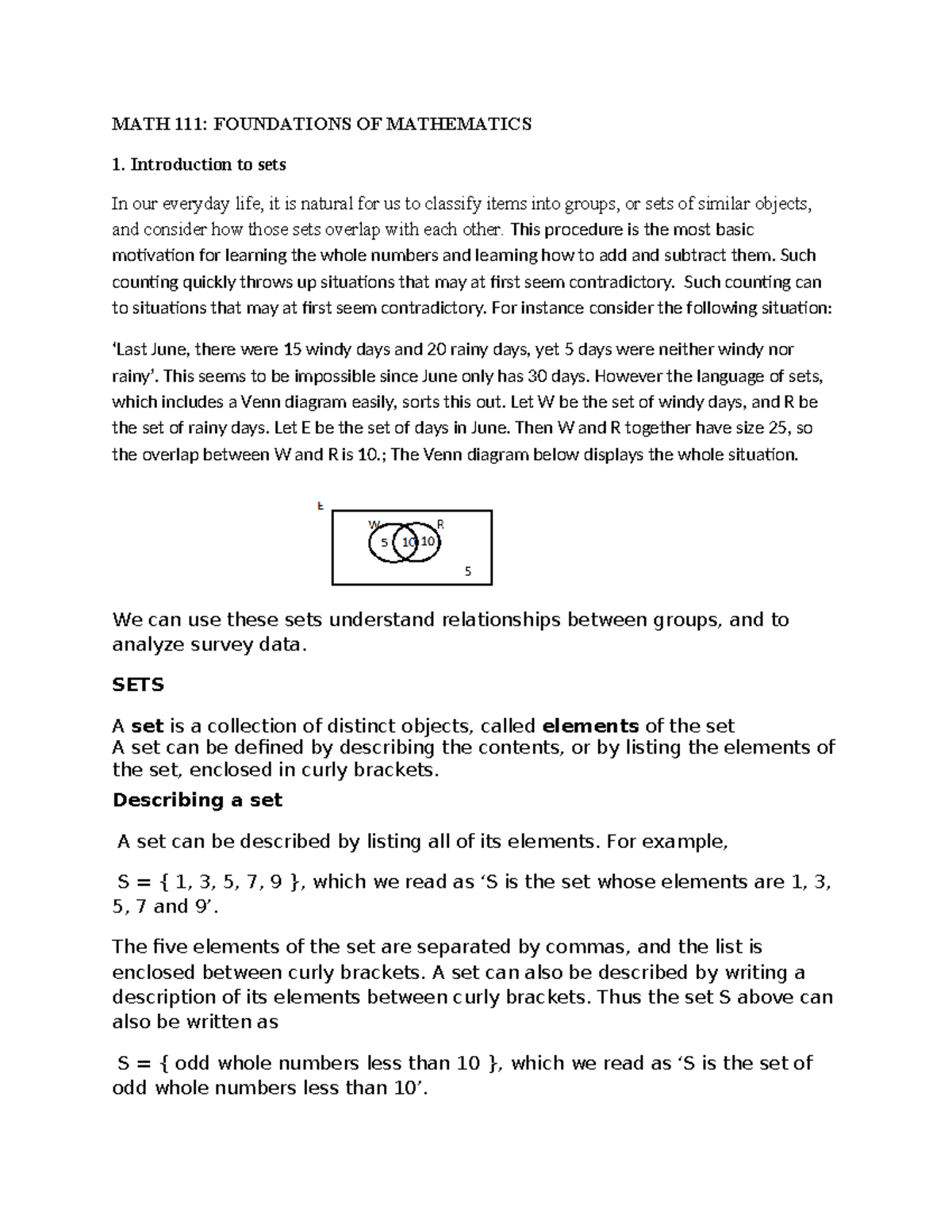 MATH 111 Final Exam Study Notes: Foundations of Mathematics - Studocu