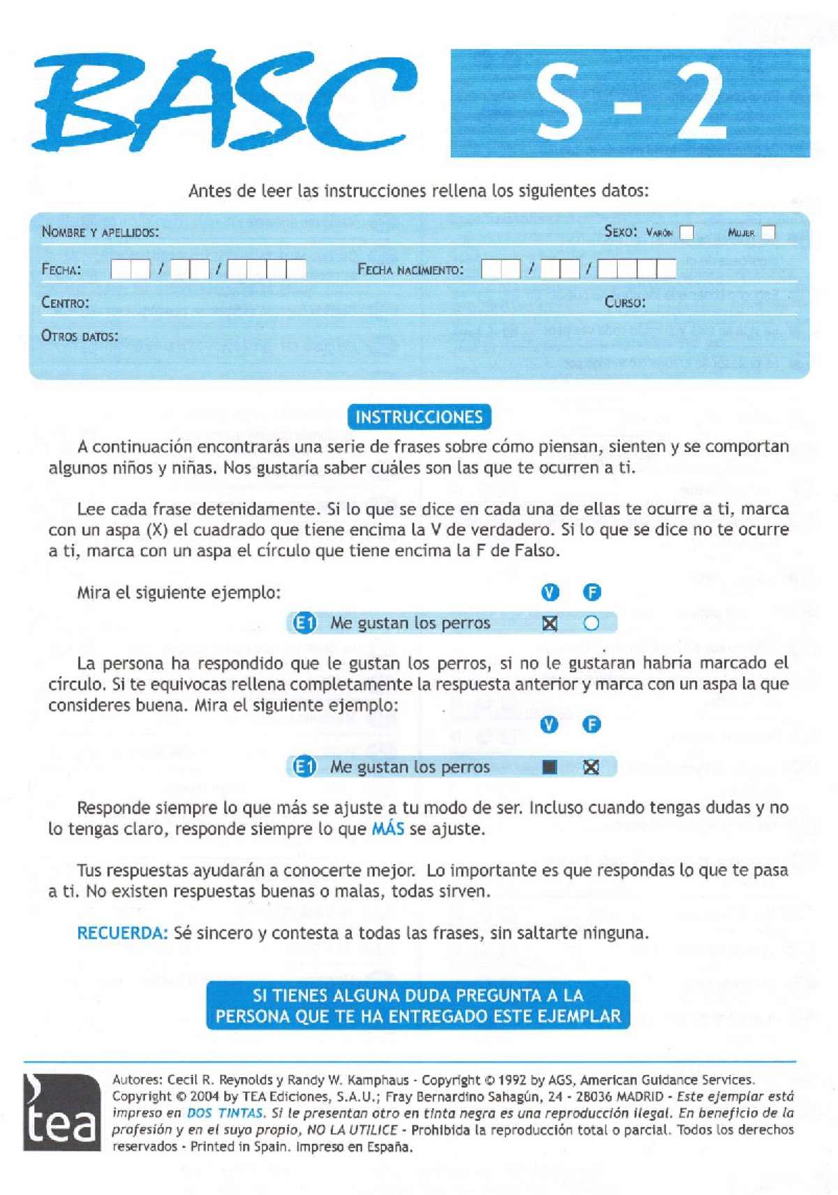 EASC 006 - Instrucciones para la Evaluación de Sentimientos y ...