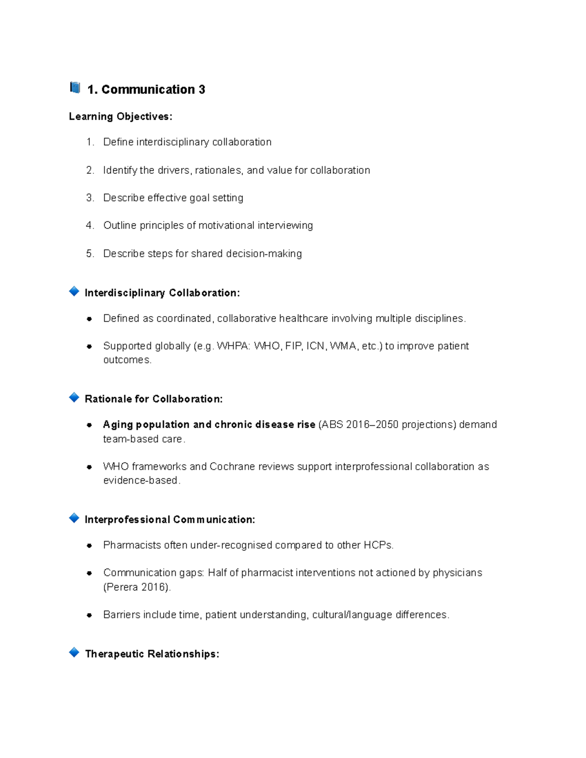 PHAR2911 - Week 2 Summary: Interdisciplinary Communication & Analytical ...