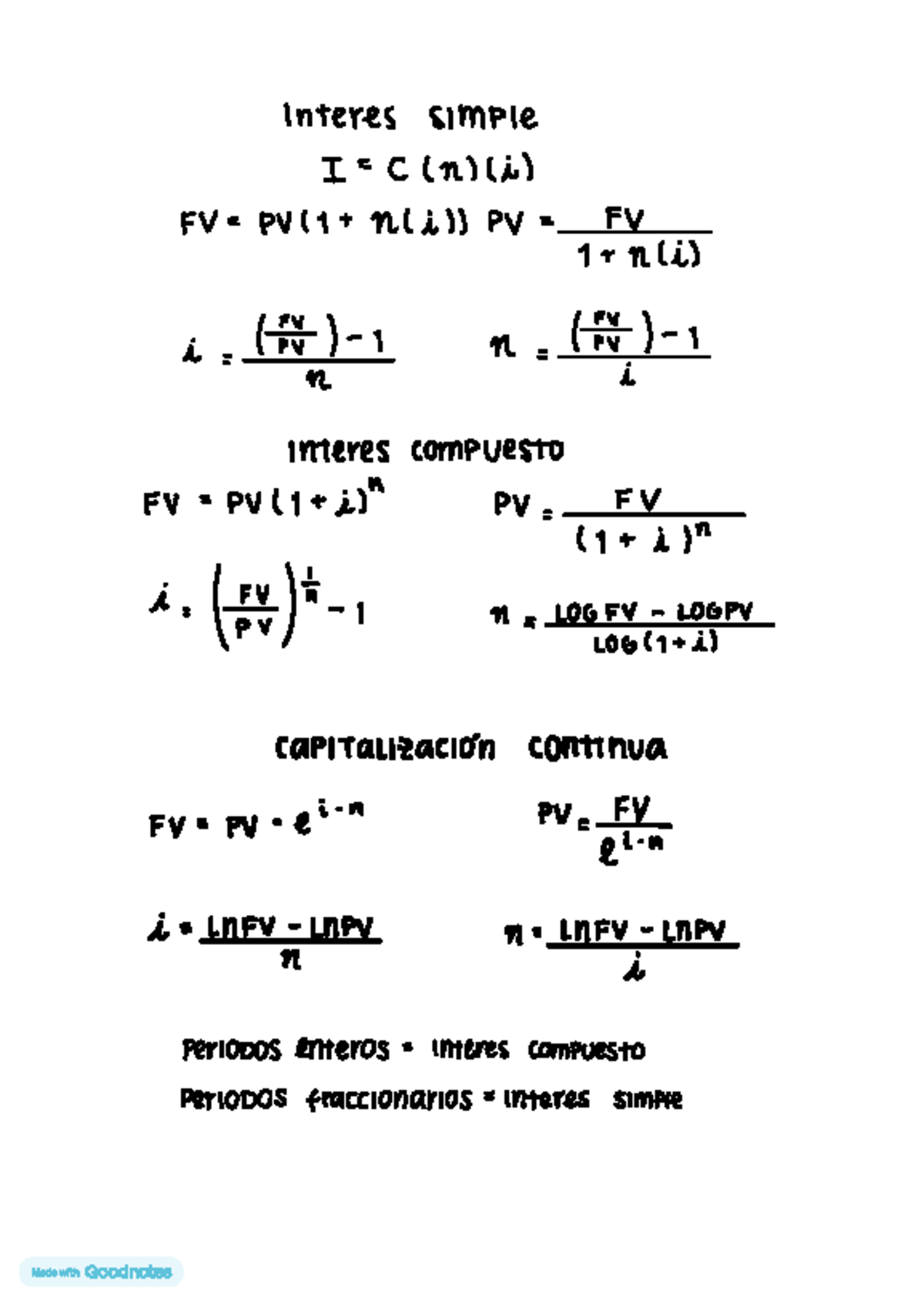 Formulas for Interest: Simple and Compound (C) - Third Partial - Studocu