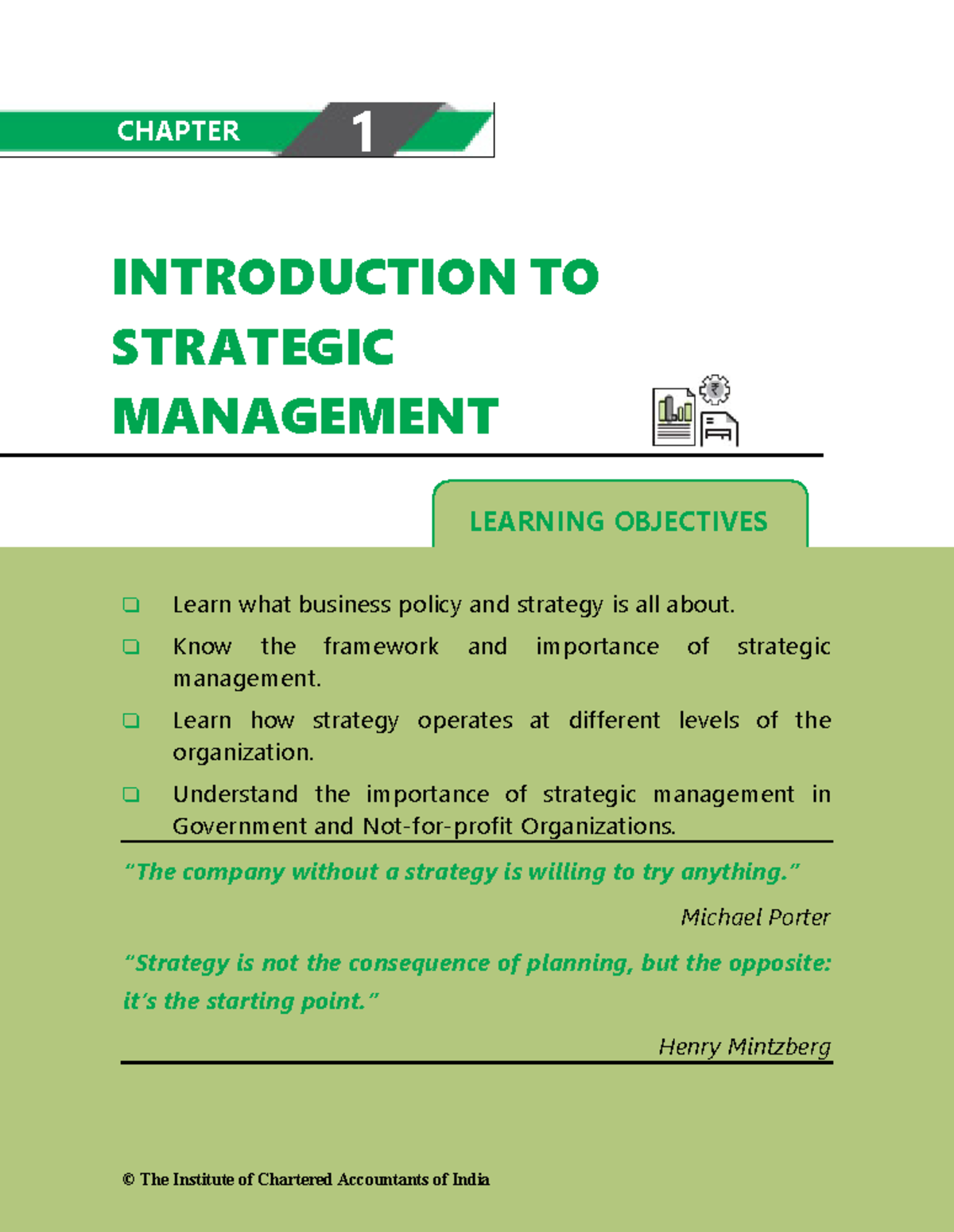 Chapter 1 - Introduction to Strategic Management (ICAI) - Studocu