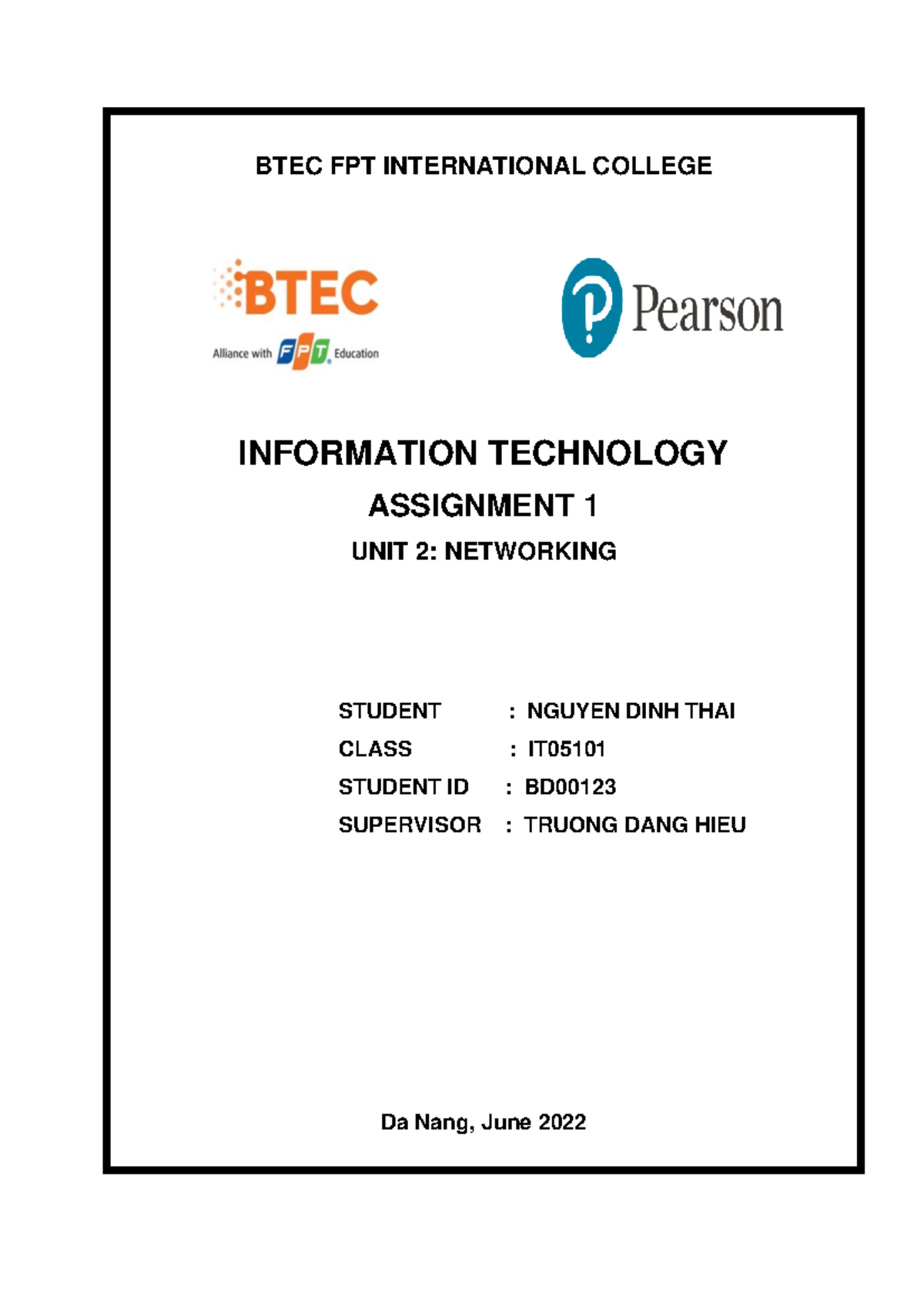 IT05101 Networking Assignment 1: Comprehensive Overview of Networking ...