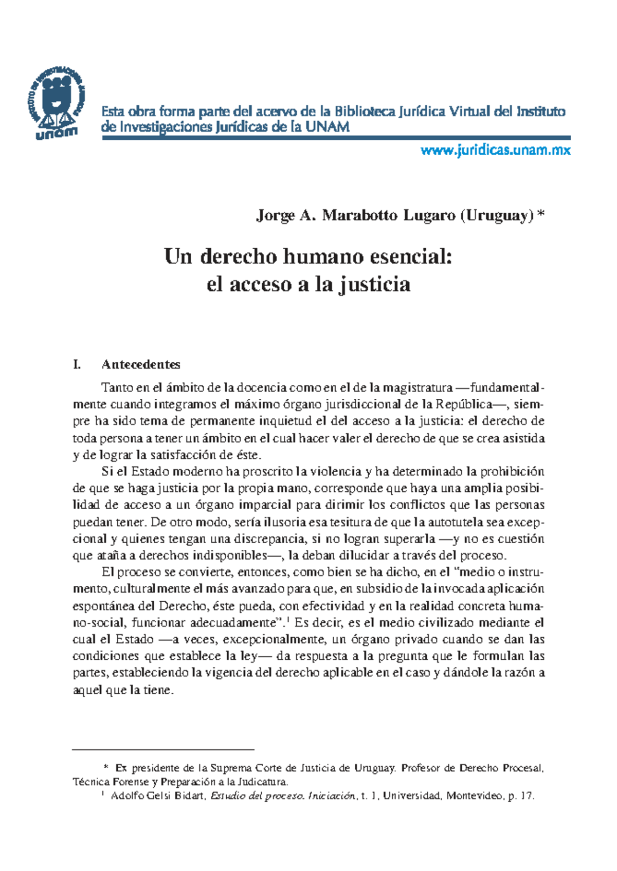 Acceso a la Justicia: Un Derecho Humano Esencial en Uruguay - Studocu