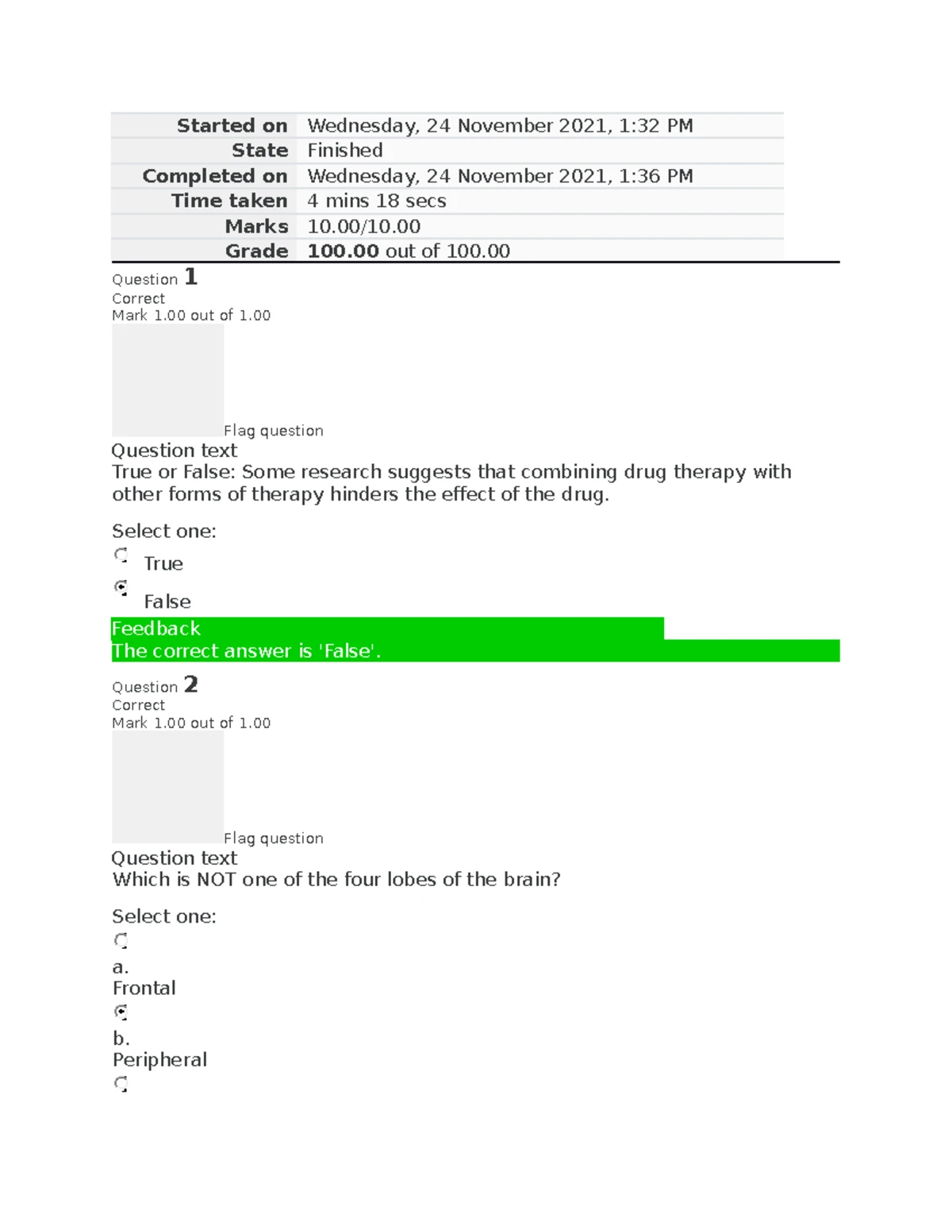 PSYC 1504 - AY2022-T2, SELF QUIZ UNIT 2, Attempt 4 - Started