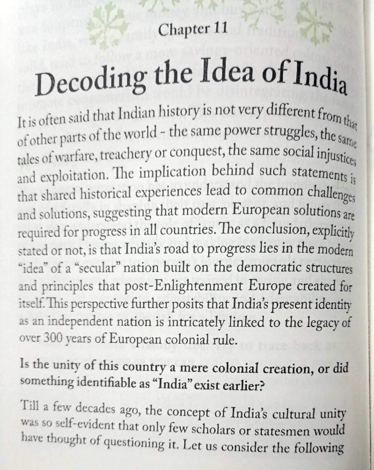 Chapter 11: Decoding India's Cultural Unity and Heritage - Studocu