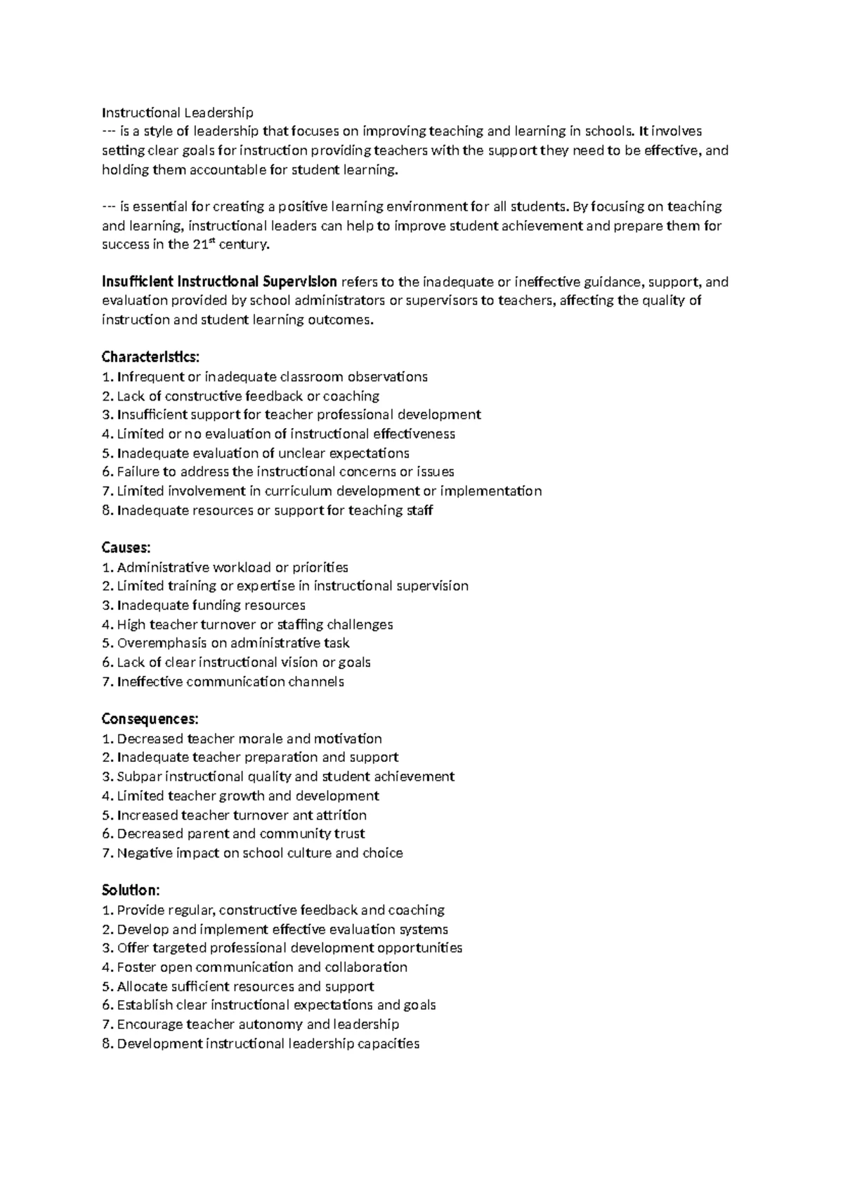 Instructional Leadership Insights: The Role of Master Teachers in ...