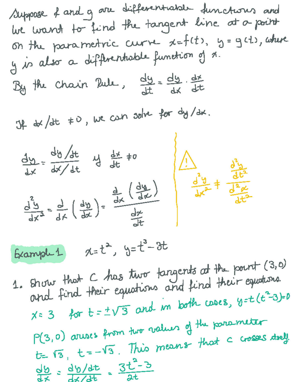 10.2 Tangents: Finding Tangent Lines on Parametric Curves - Studocu