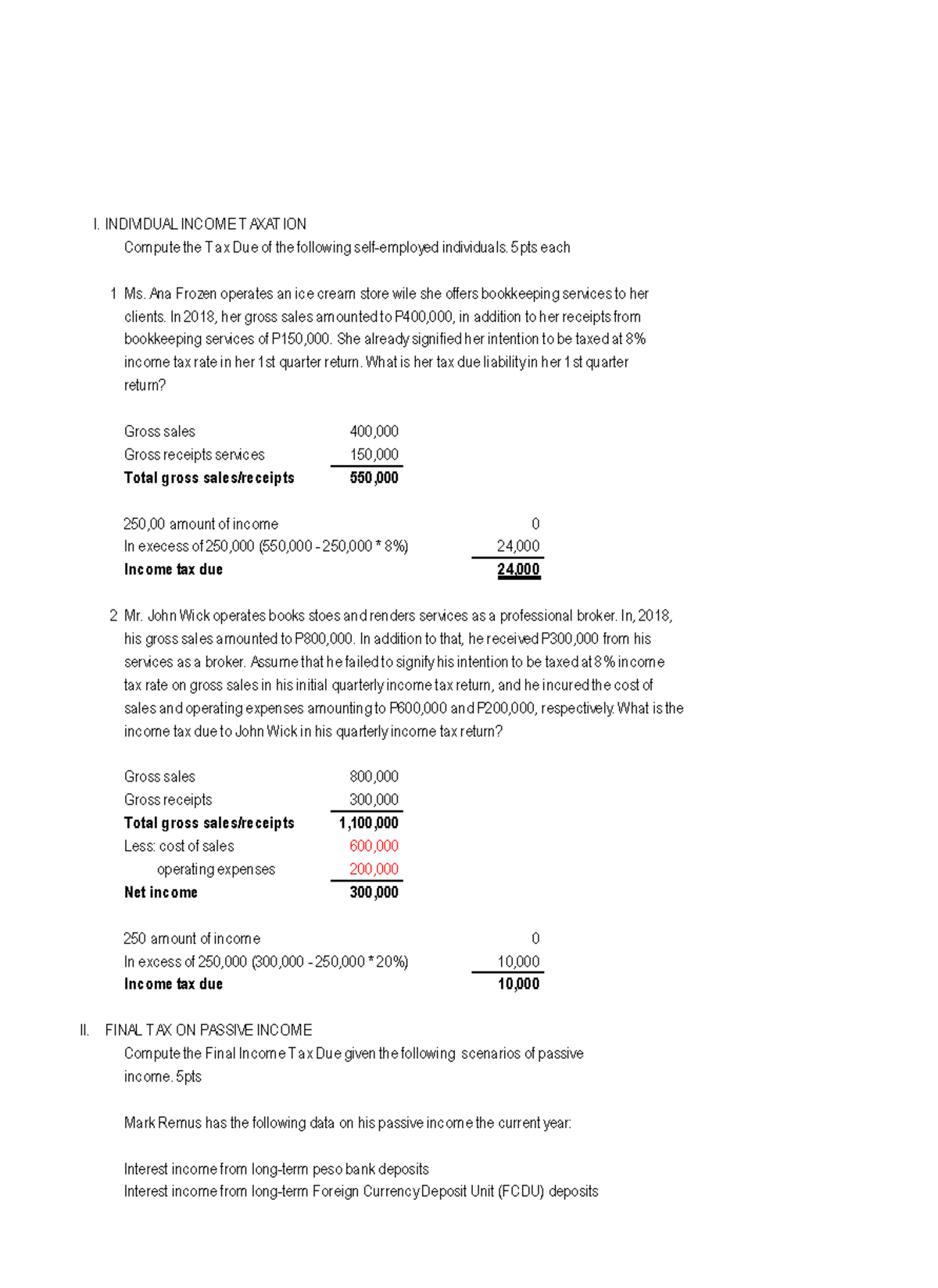 Task Performance in Income Taxation: Computation of Tax Due - Studocu