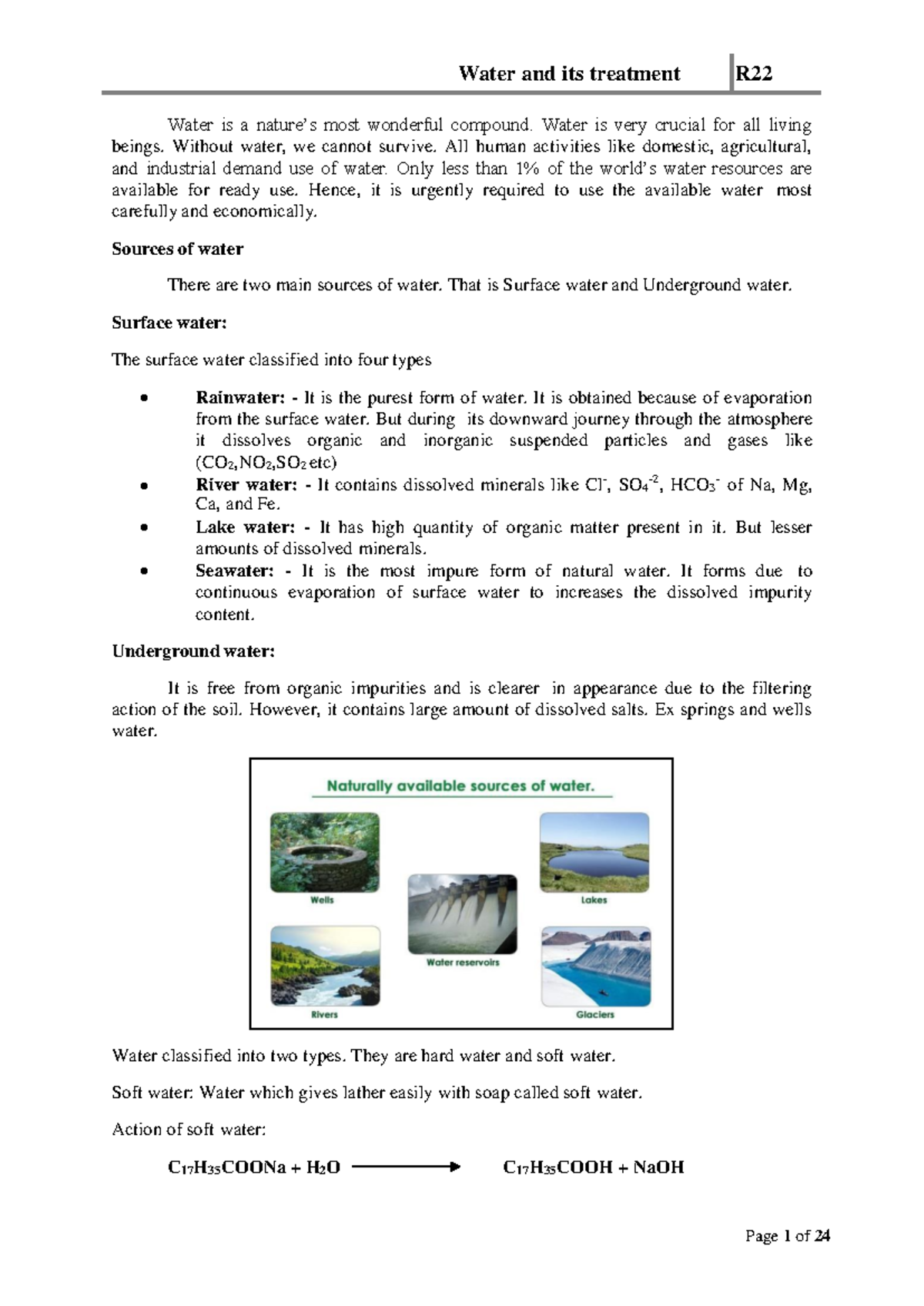 Water Treatment Techniques and Analysis R22 - Studocu