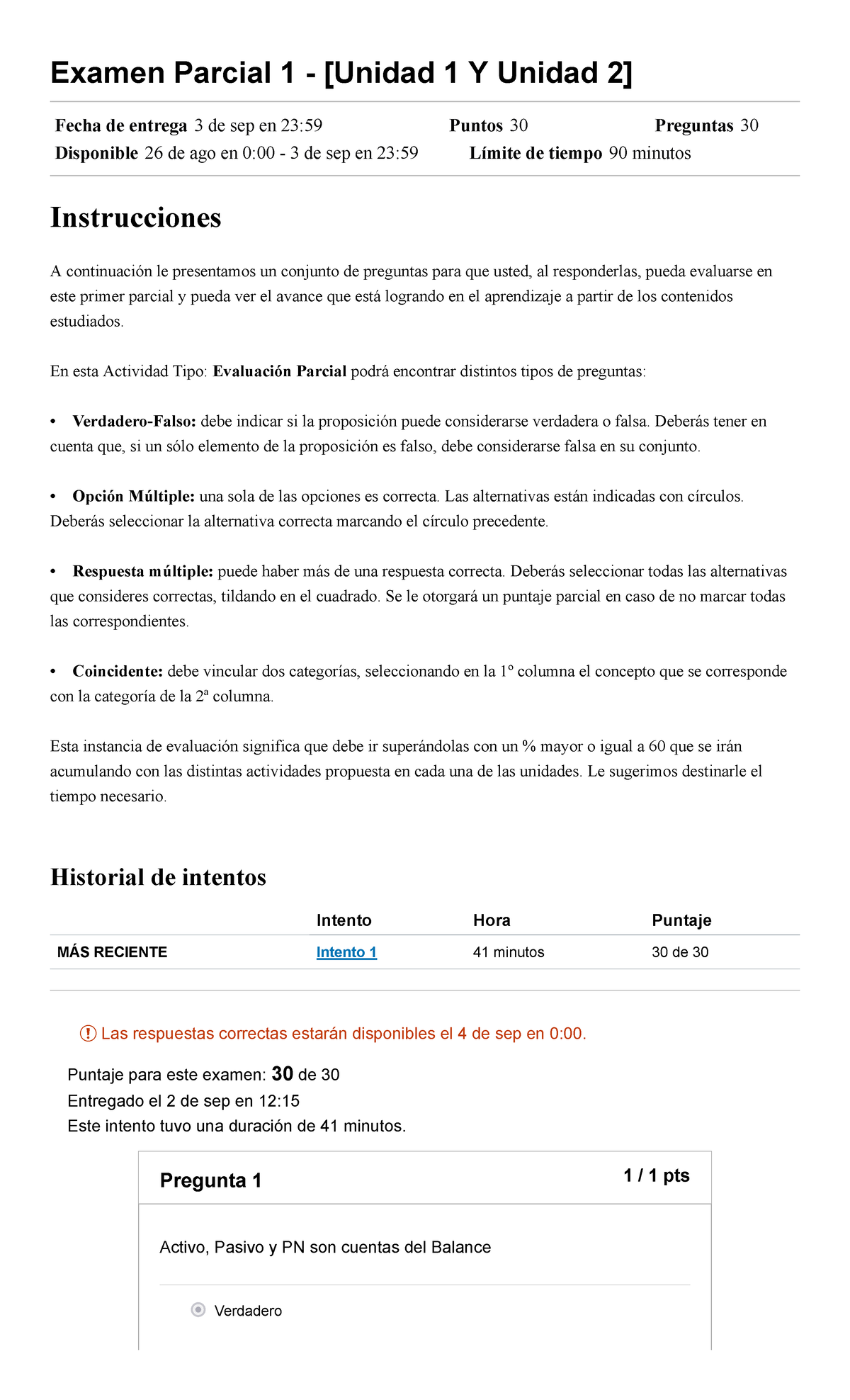 Examen Parcial 1 - [Unidad 1 Y Unidad 2] C Ontabilidad General - Examen ...