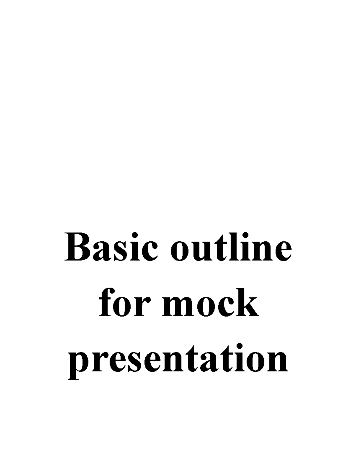 Full description of eposter project Basic outline for mock