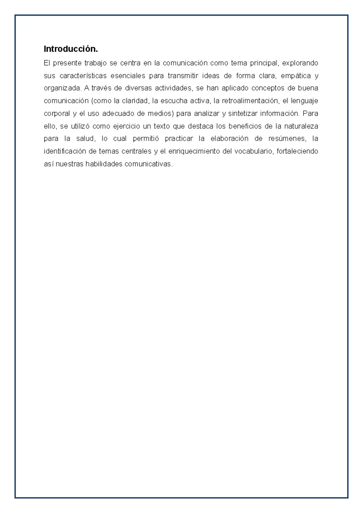 Sem 1, Tarea 1 - Comunicación Efectiva en Español 1 - Studocu