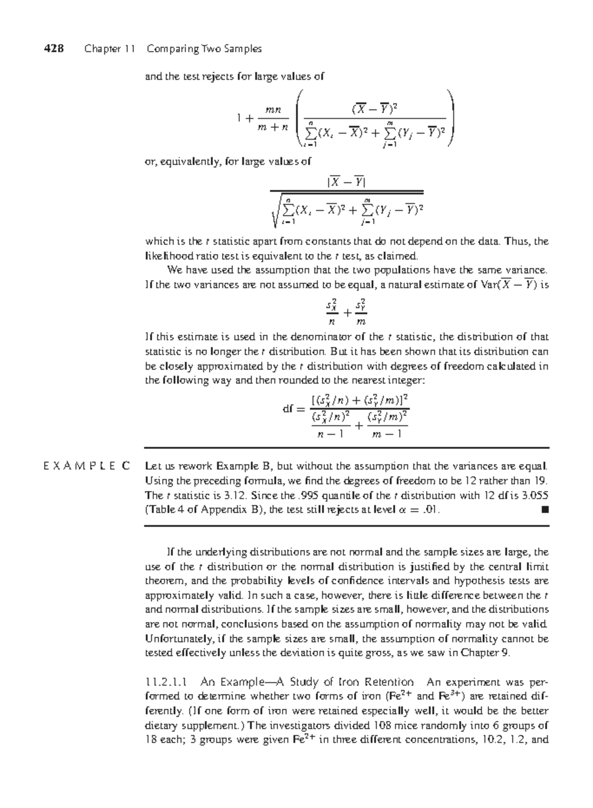 428 Chapter 11: Comparing Two Samples in Statistical Analysis - Studocu
