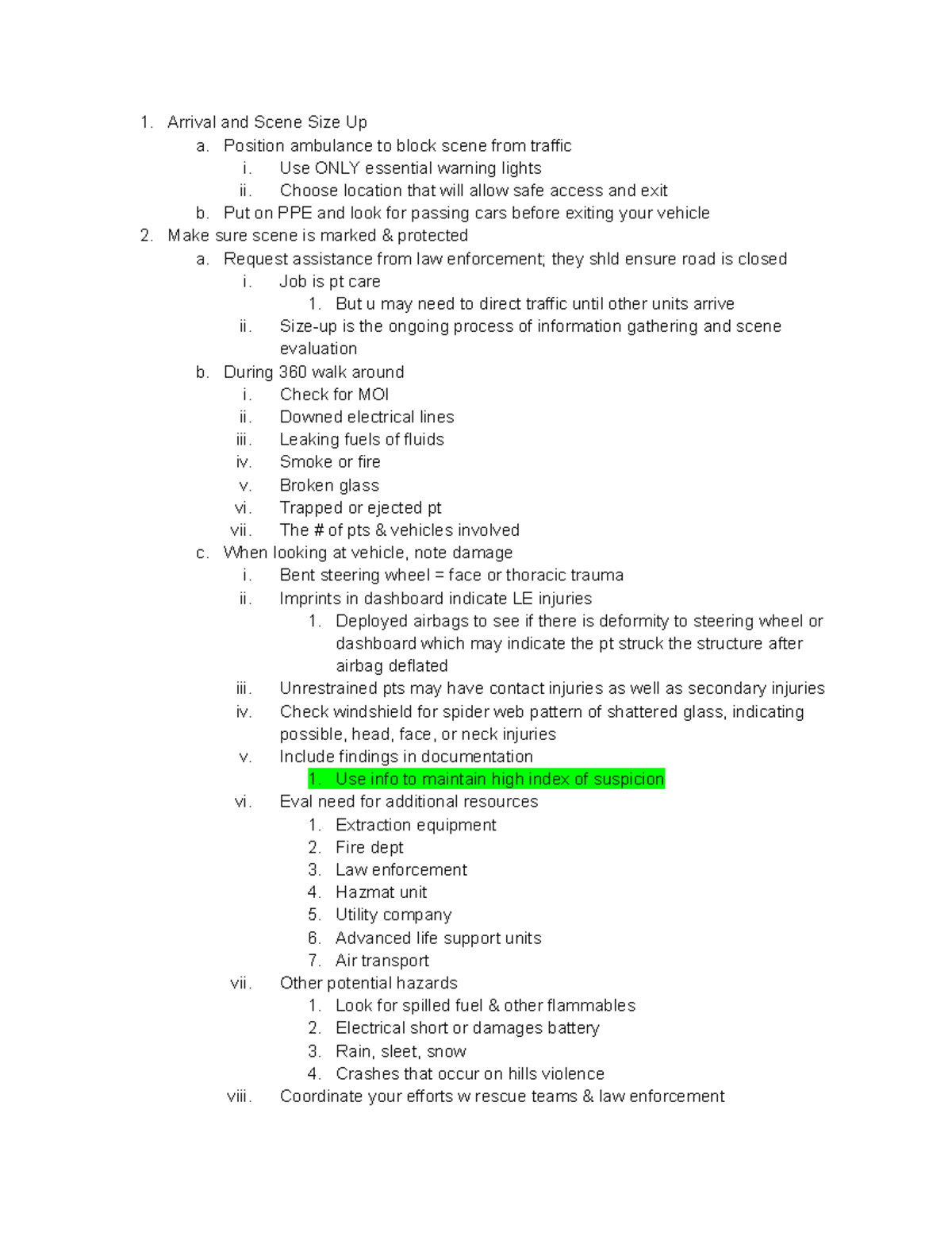 Vehicle Rescue Operations - Lecture Notes (EMT 101) - Studocu