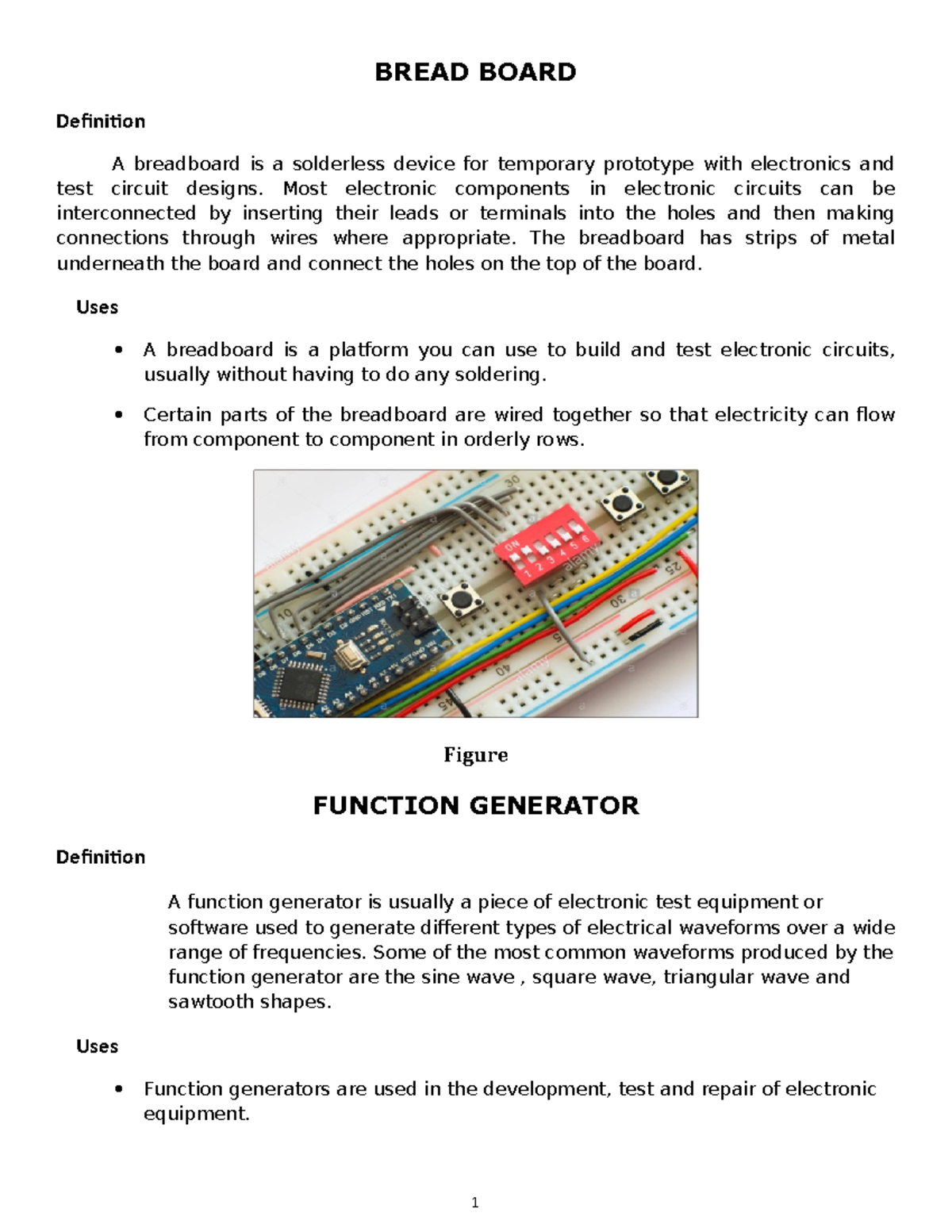 Applied ELEC 1 - Lecture Notes on Breadboarding & Circuit Testing - Studocu