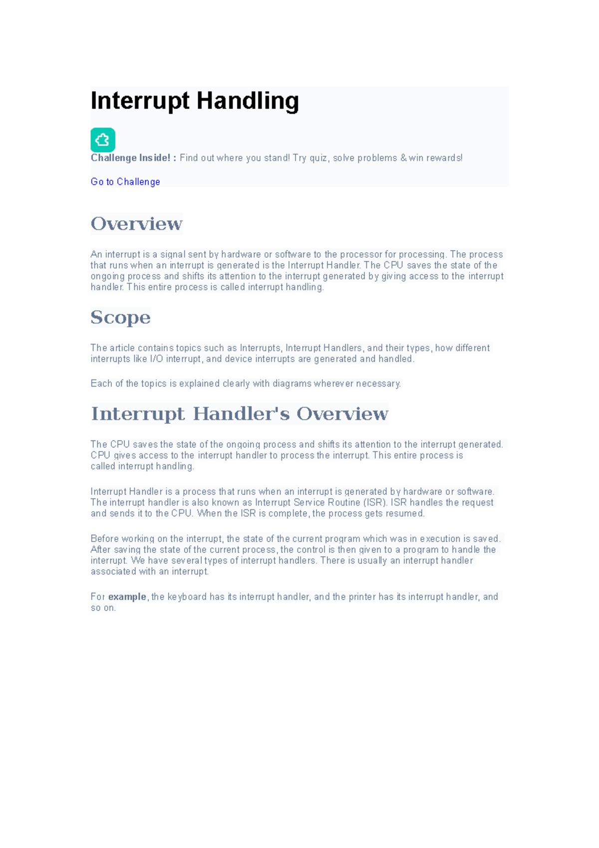 Interrupt Handling Overview and Key Concepts - COA/Microprocessor Notes ...