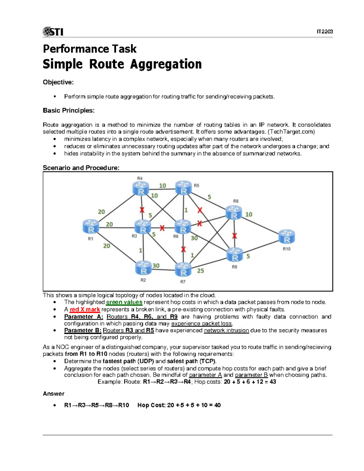 Bt403a – Comparison of RIP and OSPF Routing Protocols - Studocu