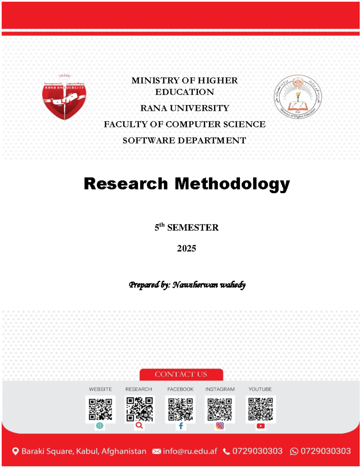 Research Methodology Handout (CS 5th SEM 2025) by Nawsherwan Wahedy ...