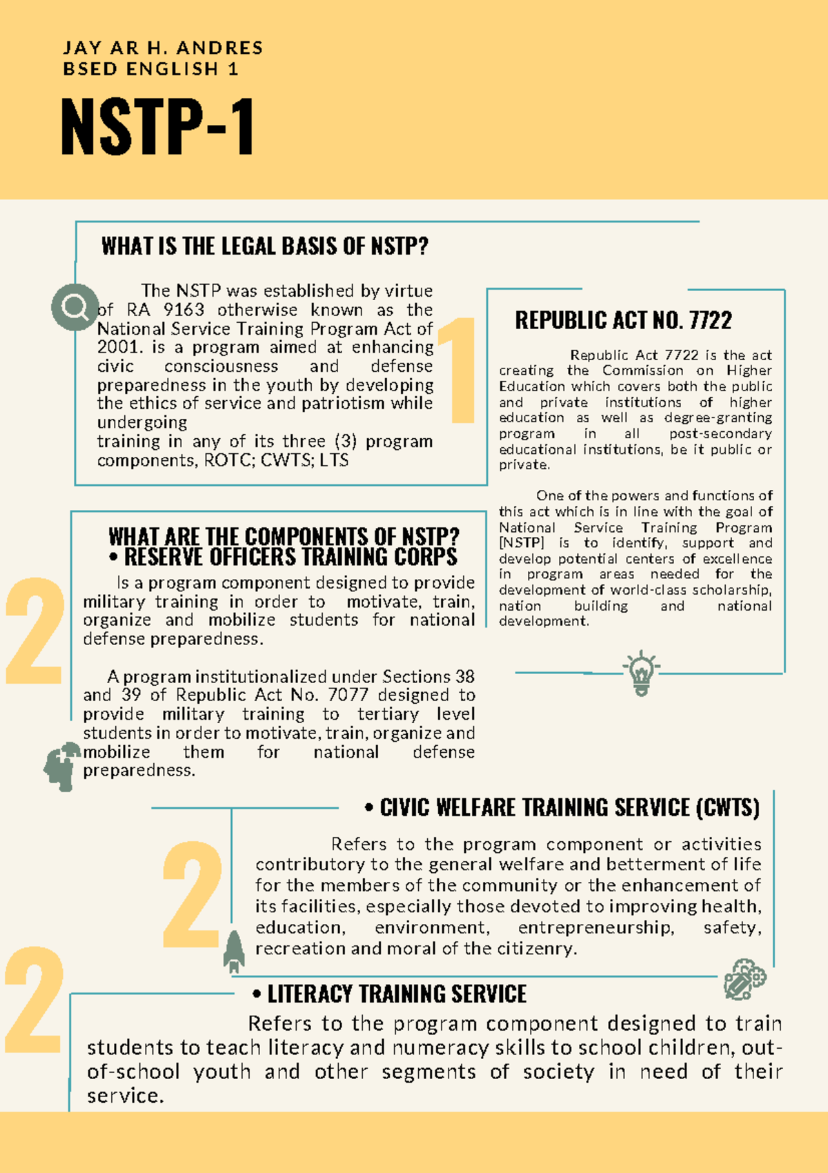 NSTP - is a program aimed at enhancing civic consciousness and defense ...