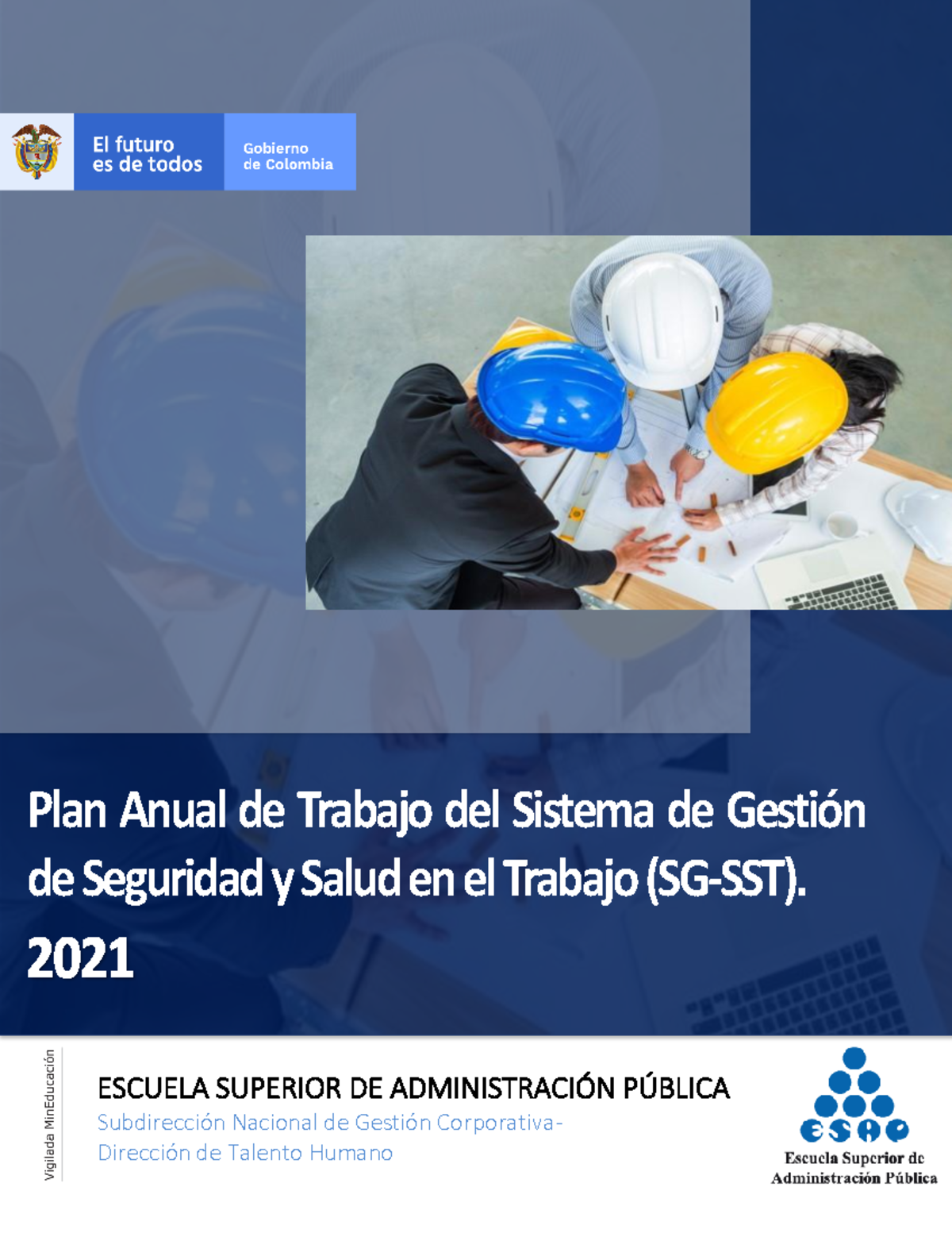 Plan Anual de Seguridad y Salud en el Trabajo SG-SST 2021 - ESAP - Studocu