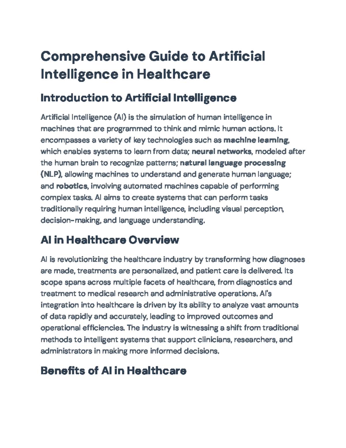 Comprehensive Guide to AI in Healthcare: Trends, Benefits & Challenges ...