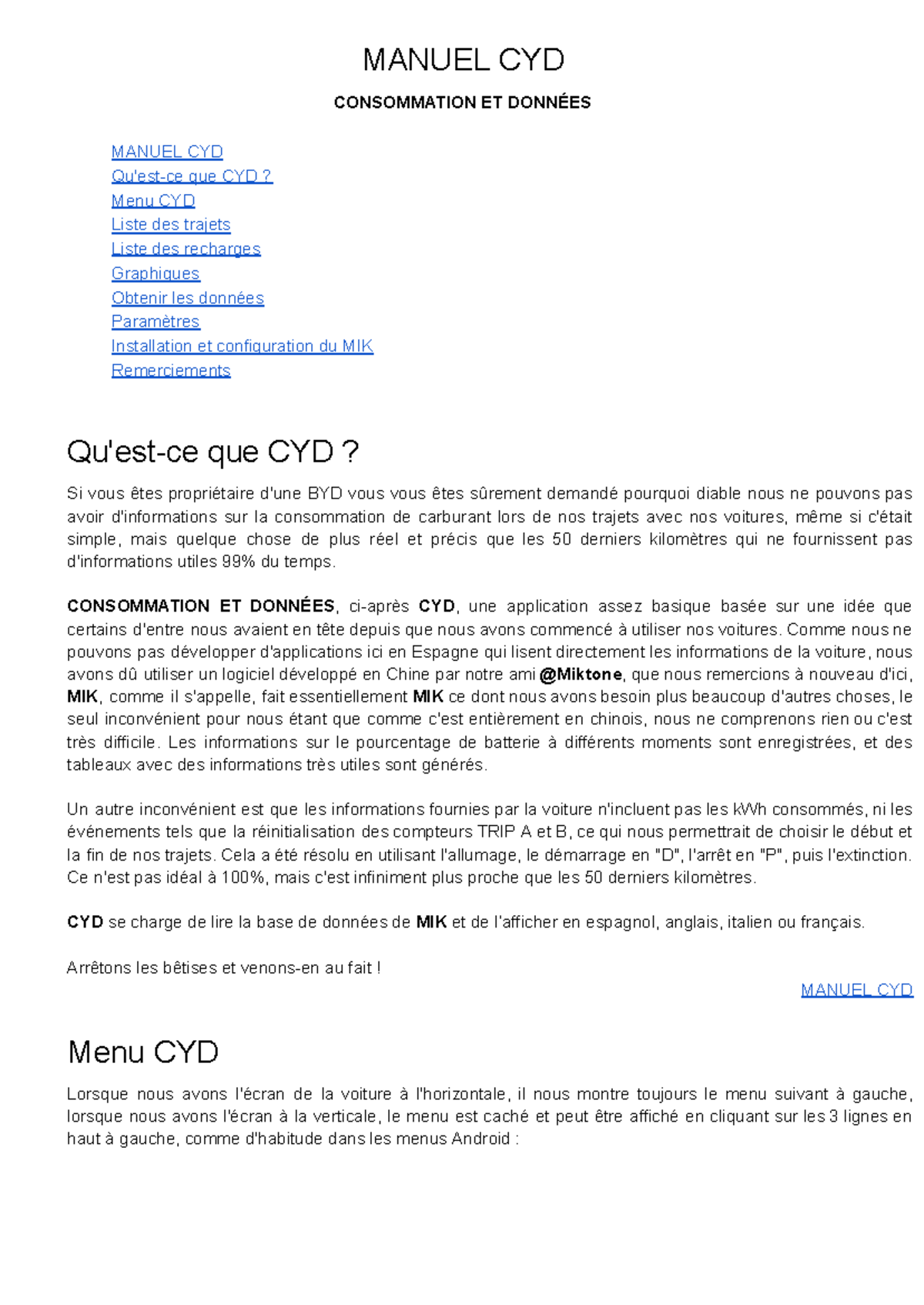 Guide CYD FR - Manuel d'Utilisation et Données de Consommation - Studocu