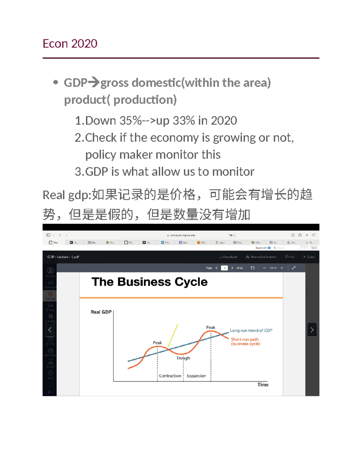Econ 2020 Midterm Study Notes: Key Concepts and GDP Analysis - Studocu